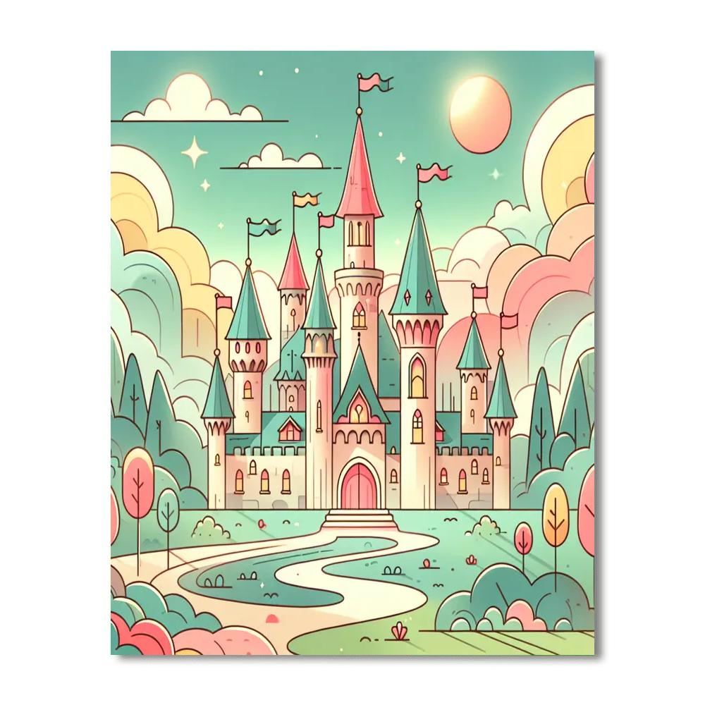 Fairytale Kingdom Castles Paint By Numbers Art