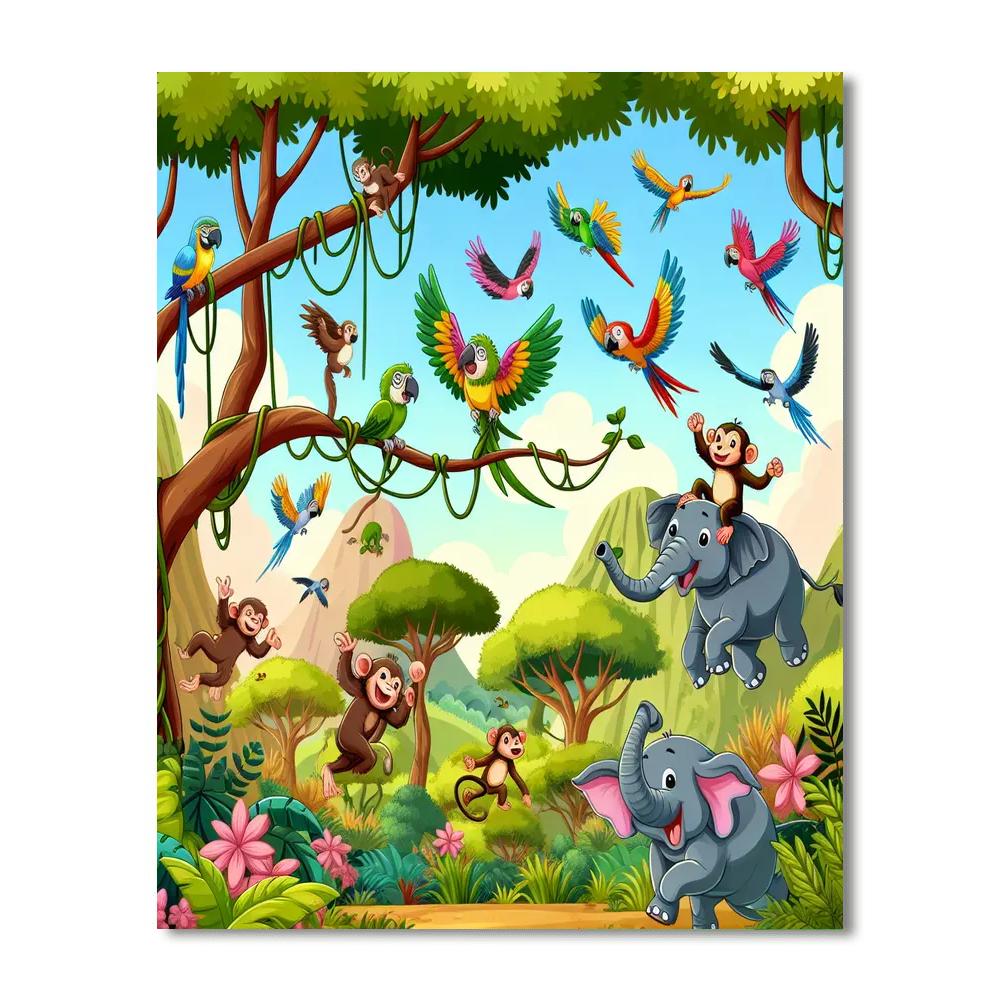 Joyful Journey Through The Jungle Paint By Numbers