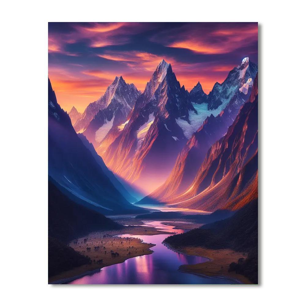 Majestic Mountain Heights Paint By Numbers Art