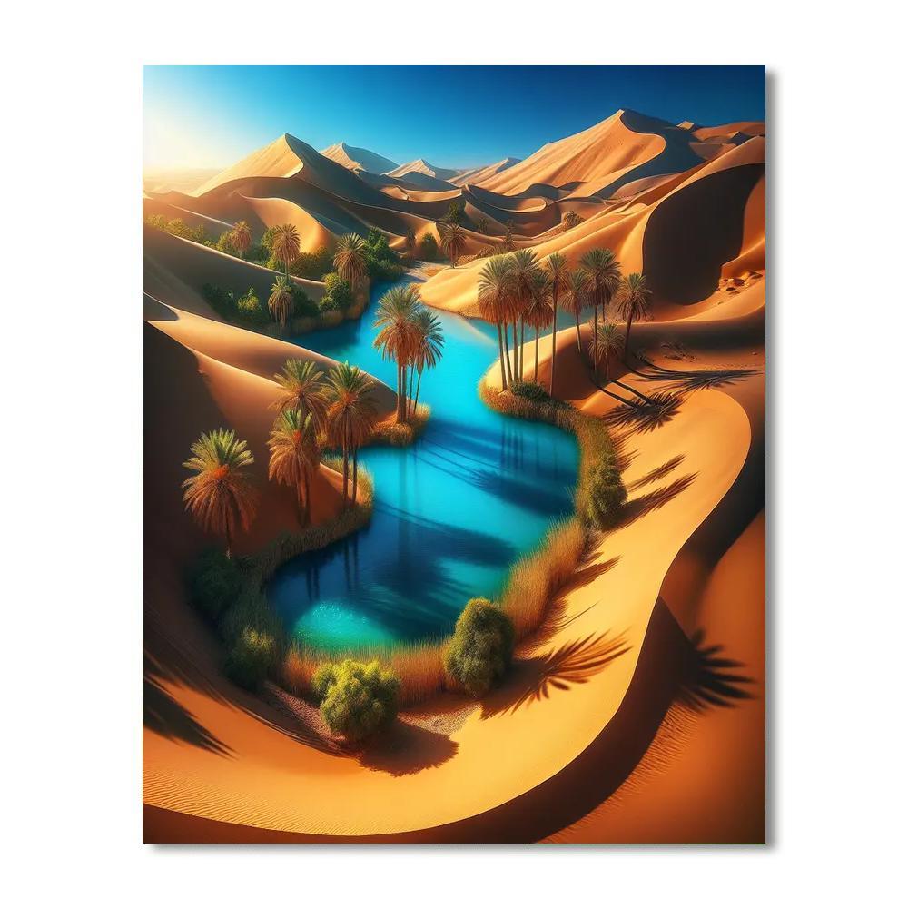 Azure Sky Desert Oasis Numbered Painting Kits