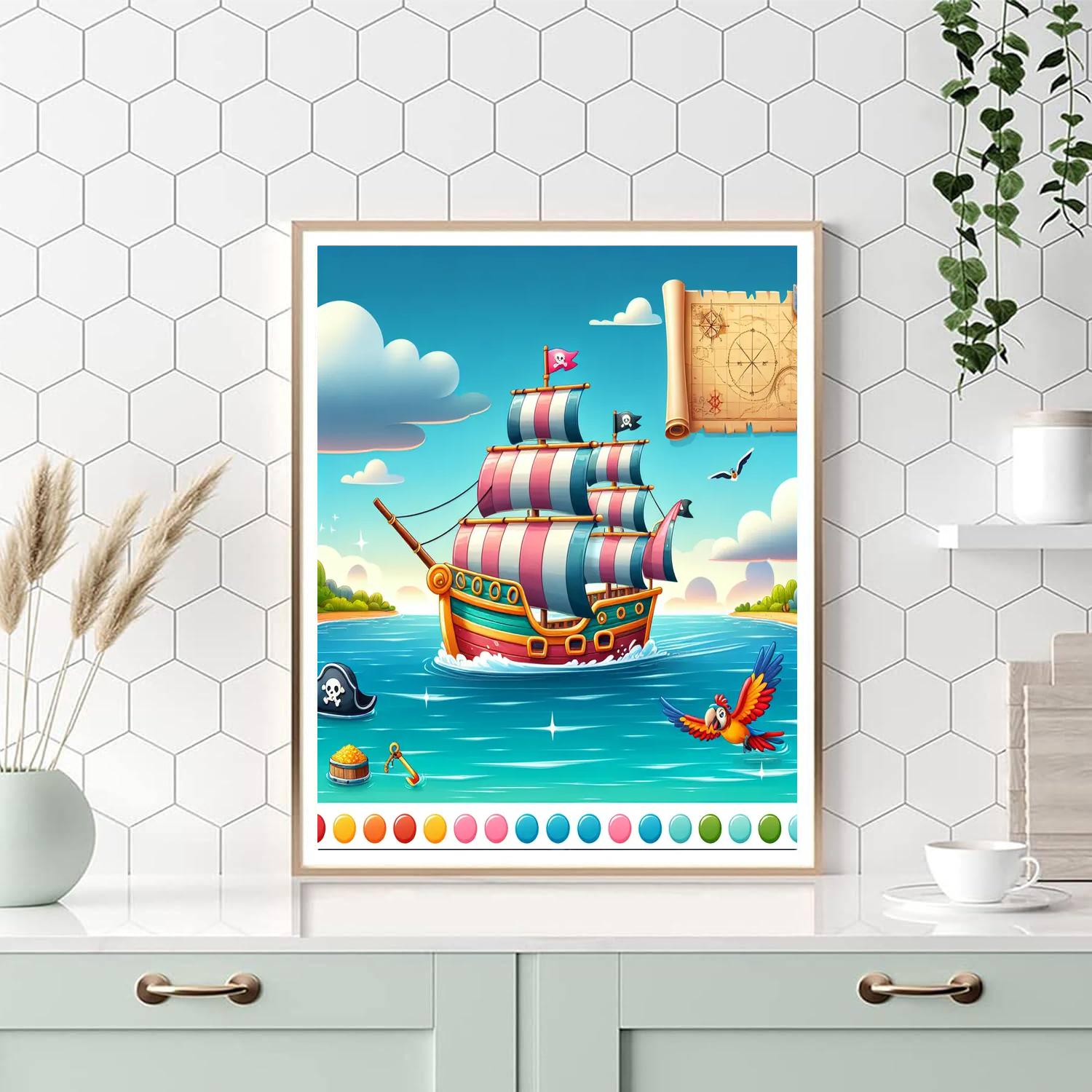 Pirate Pursuit Paint By Numbers Art