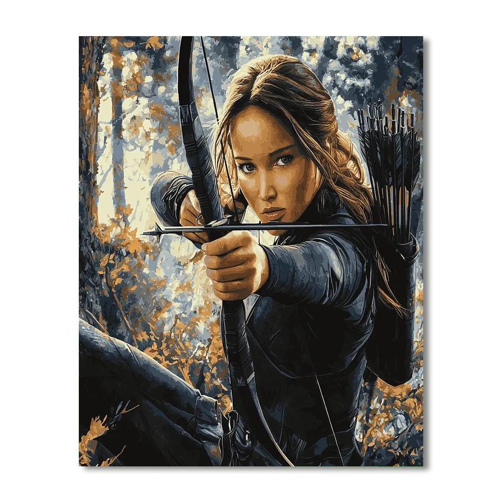 Jennifer Lawrence: Unleashing The Fire Within Katniss Number Painting