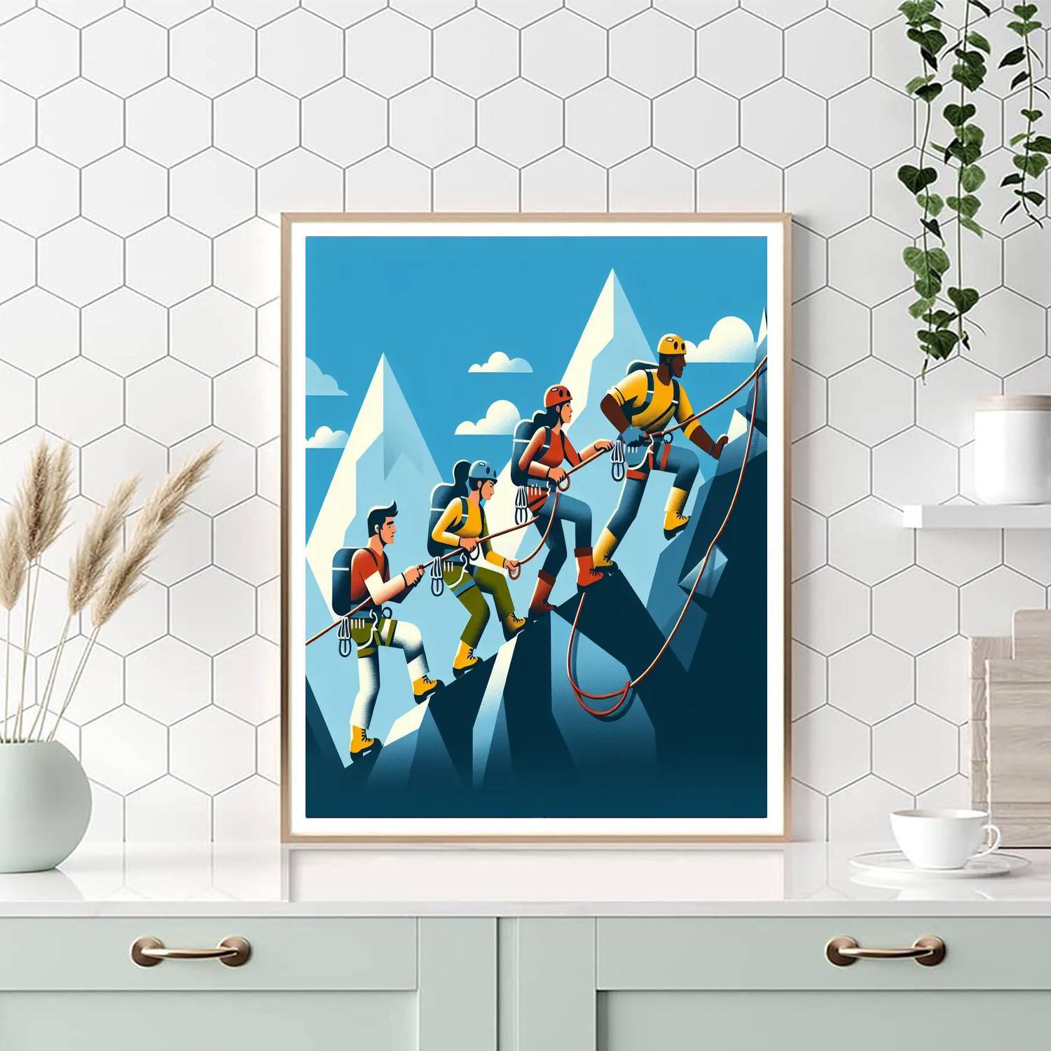 Mountain Climbing Adventure Paint By Numbers Art