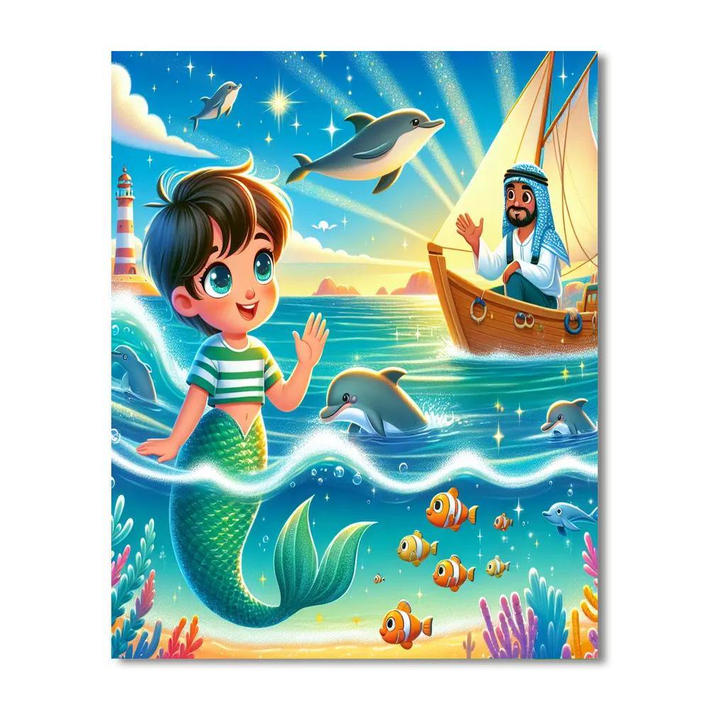 Fantasy Mermaid Voyage Painting Number Kit