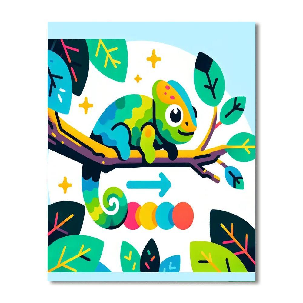 Cheerful Chameleon's Color Show Painting Number Kit