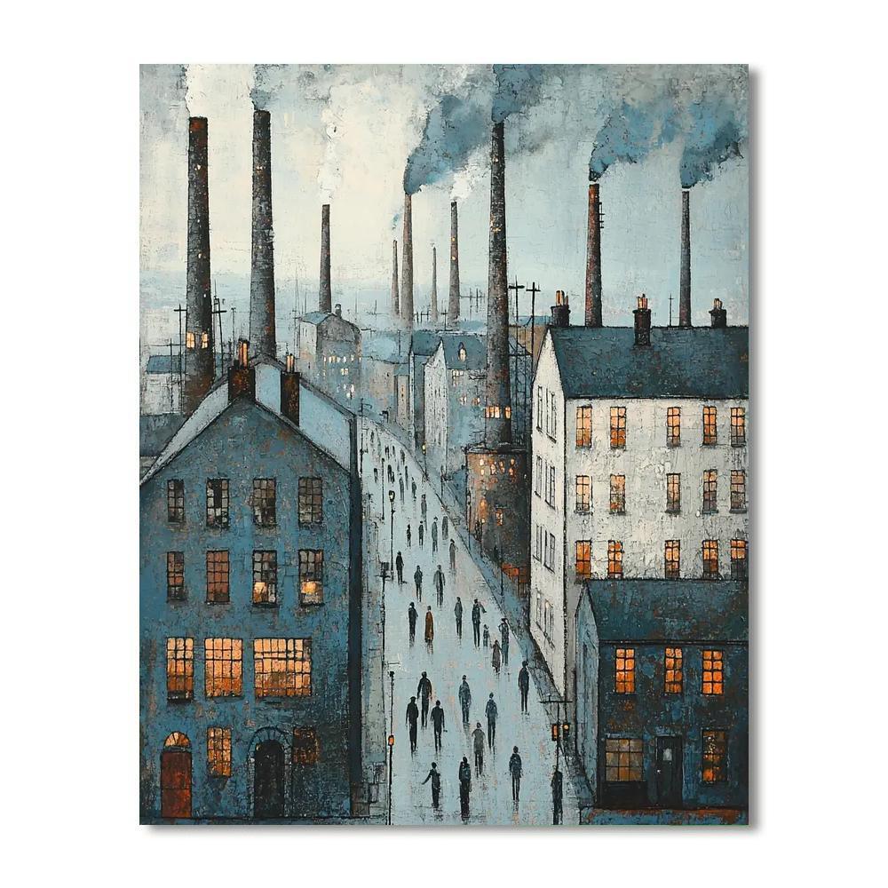 L.S. Lowry Inspired Industrial Revolution Revival  Painting By Numbers Kit