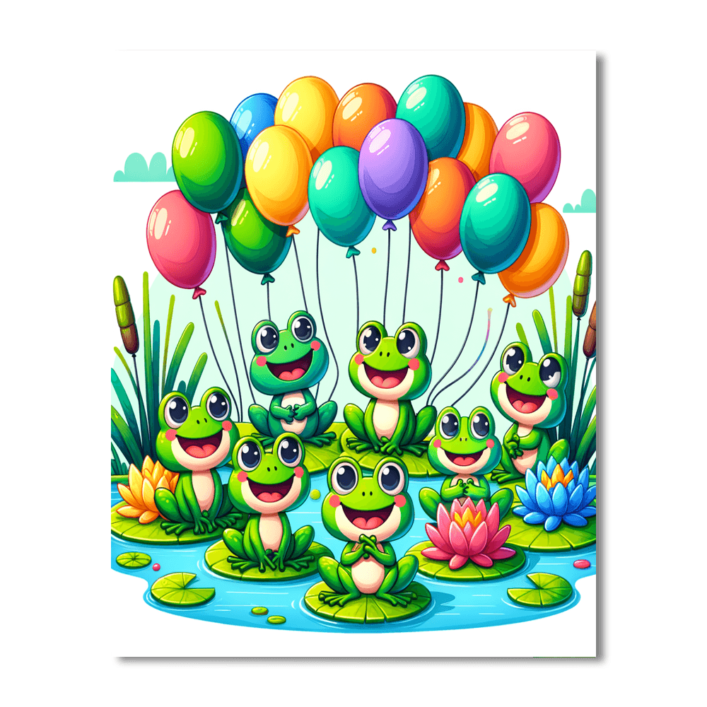 Festive Frogs Paint By Color
