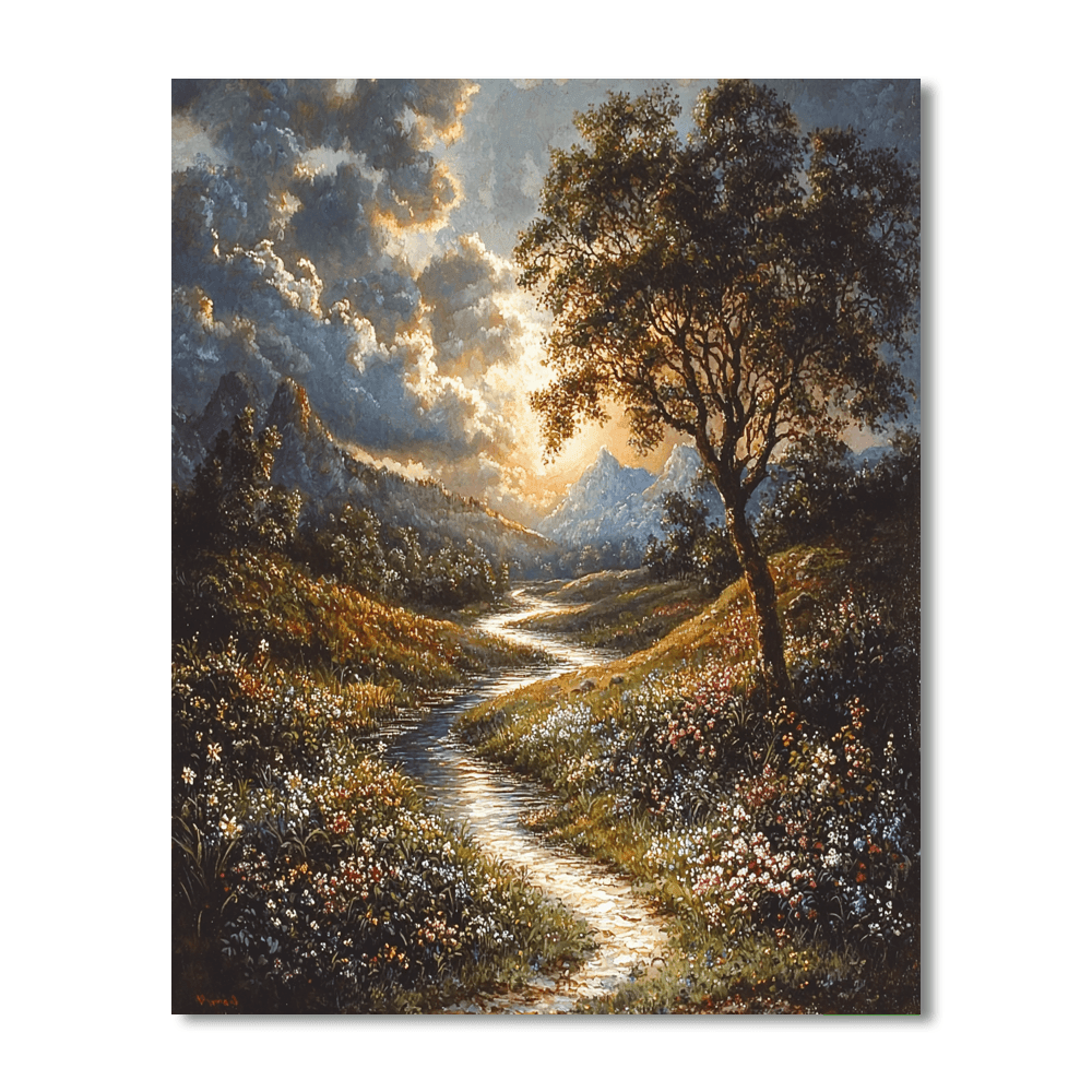 Thomas Moran Inspired Mystic River  DIY Paint By Numbers