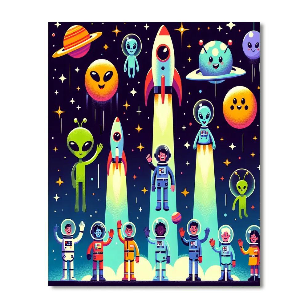 Exciting Galactic Adventure Painting By Numbers Kit