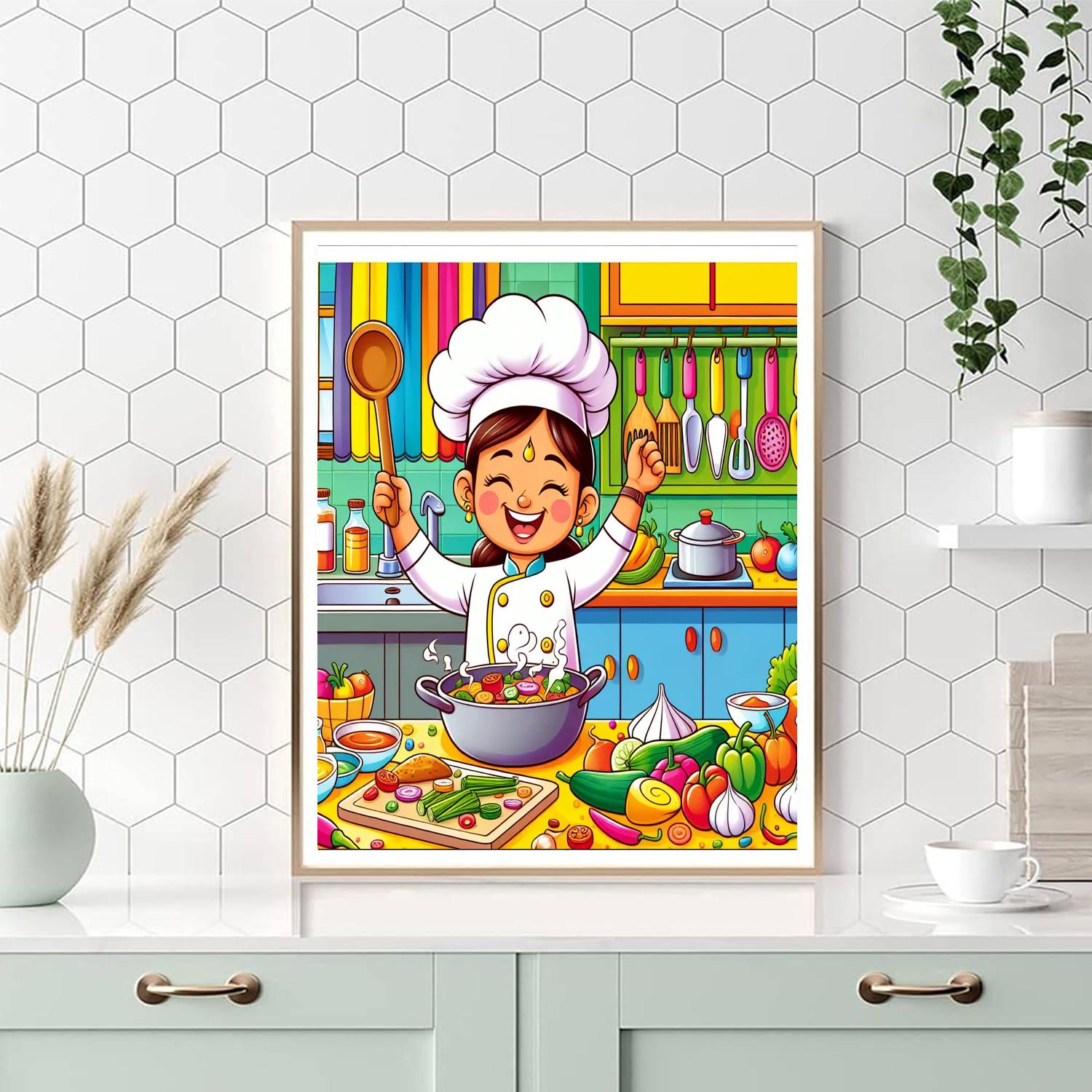 Charming Chef's Kitchen Paint By Numbers Art