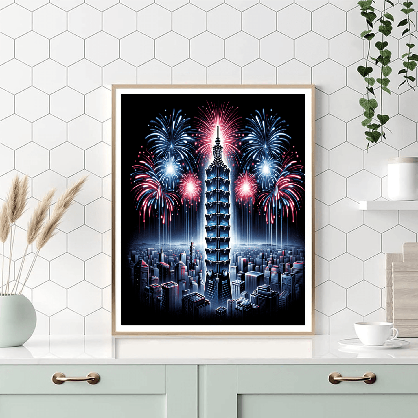 Taipei 101 Fireworks - Taiwan Painting By Numbers Kit
