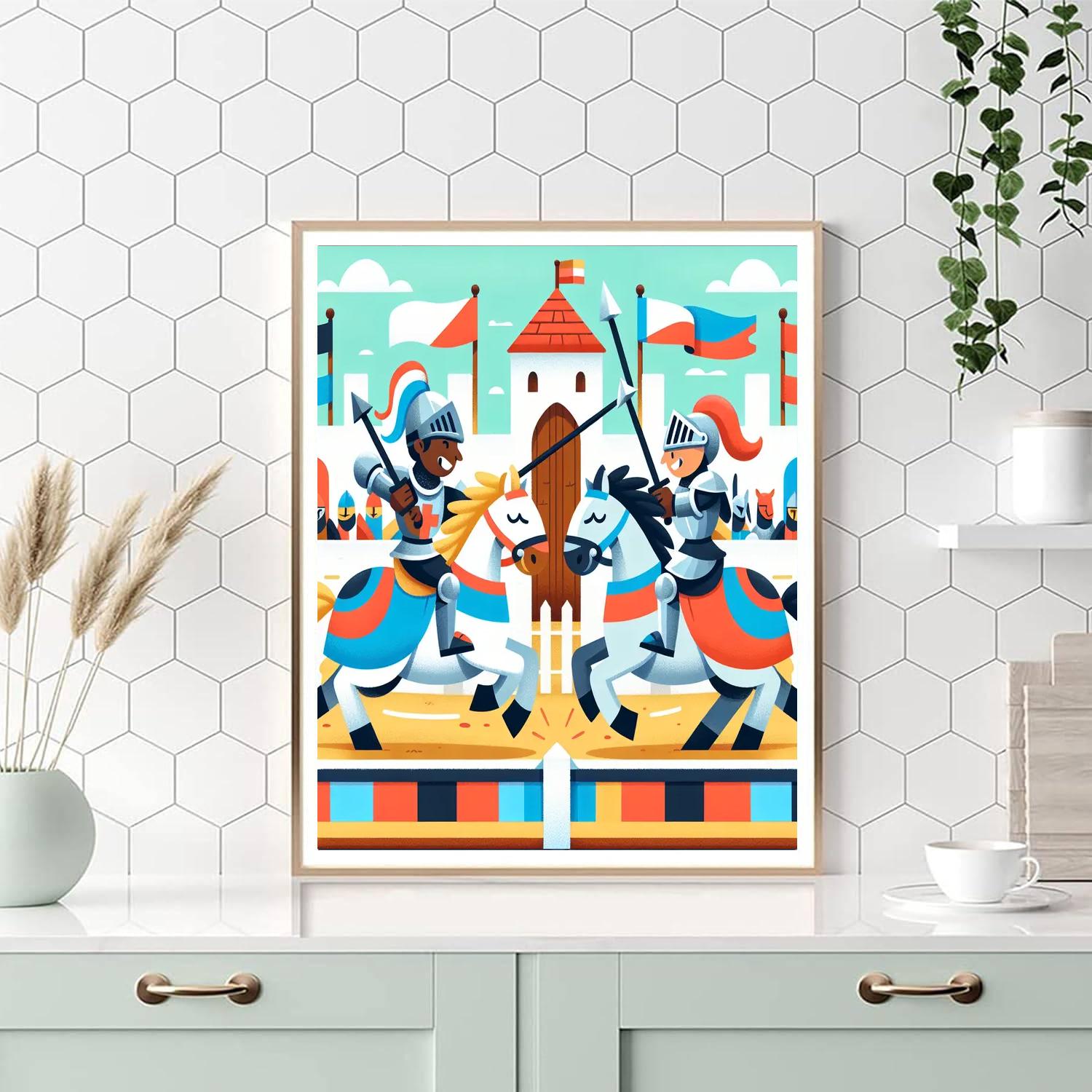 Castle Knights Tournament Number Painting