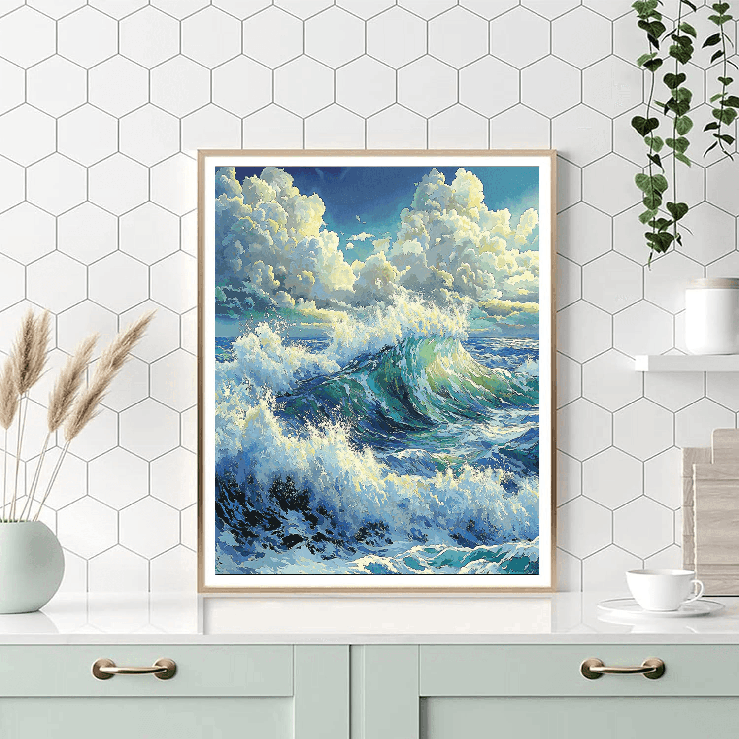 Katsushika Hokusai Inspired Waves Of Color  DIY Paint By Numbers