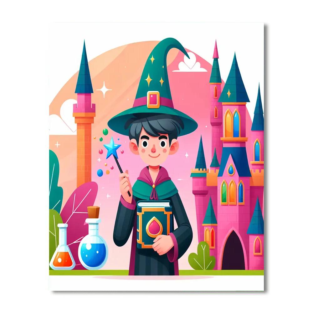 Magic Wizard Academy Painting Number Kit