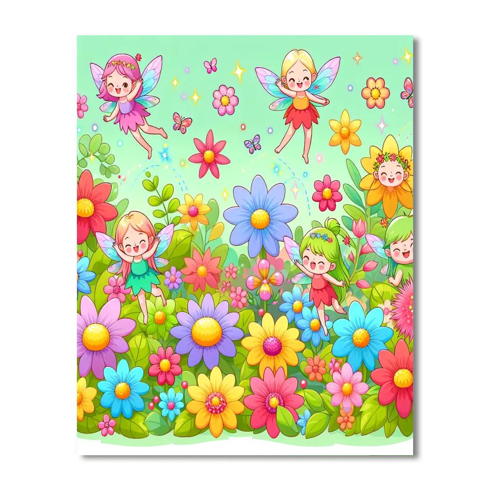 Magical Fairies Garden Painting Number Kit
