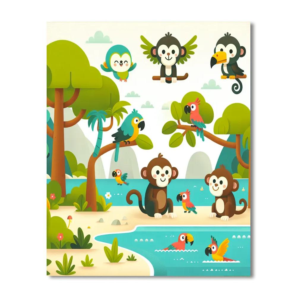 Tropical Island Troupe Painting By Numbers Kit