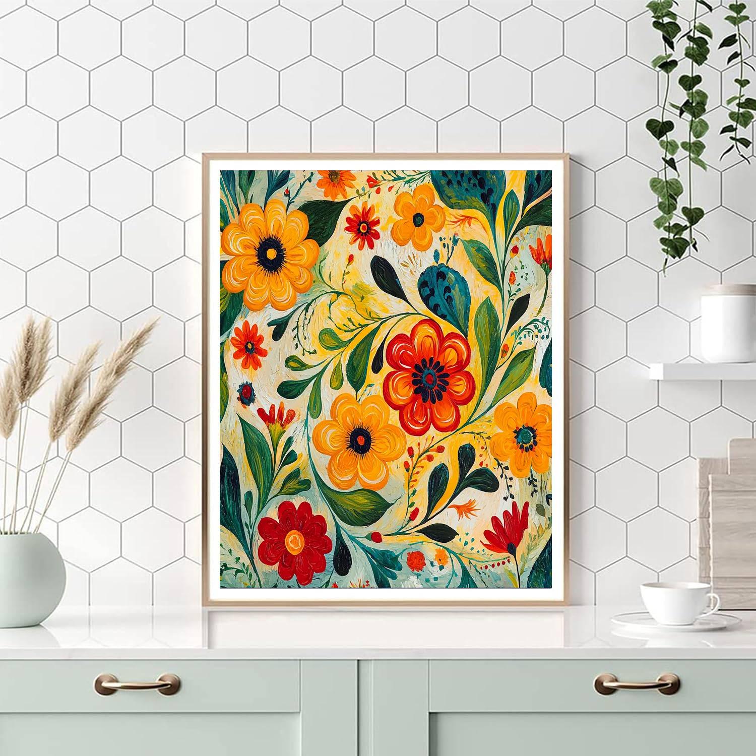 Frida Kahlo Inspired Whispers Of Tradition  Numbered Painting Kits