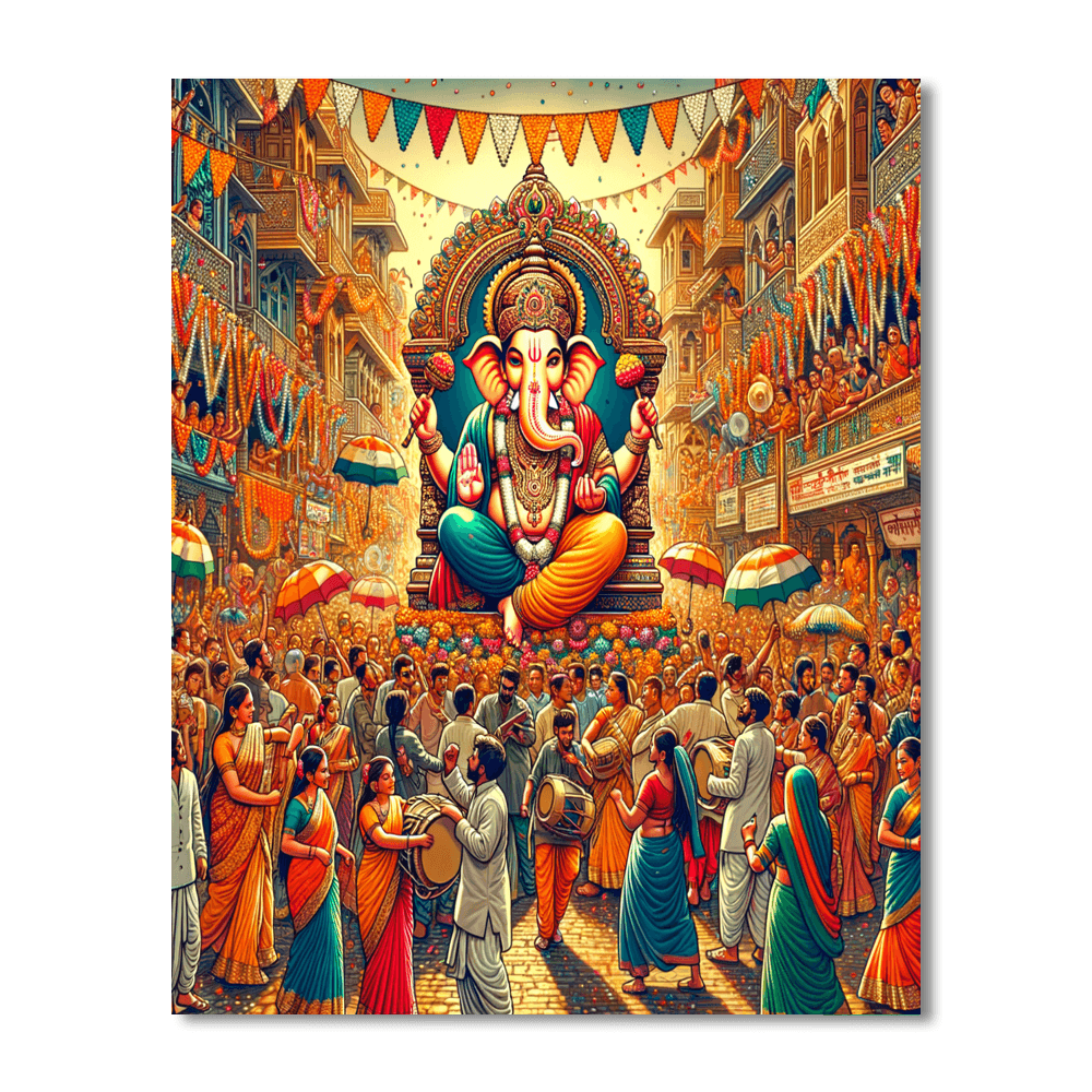 Ganesha Chaturthi - India DIY Paint By Numbers