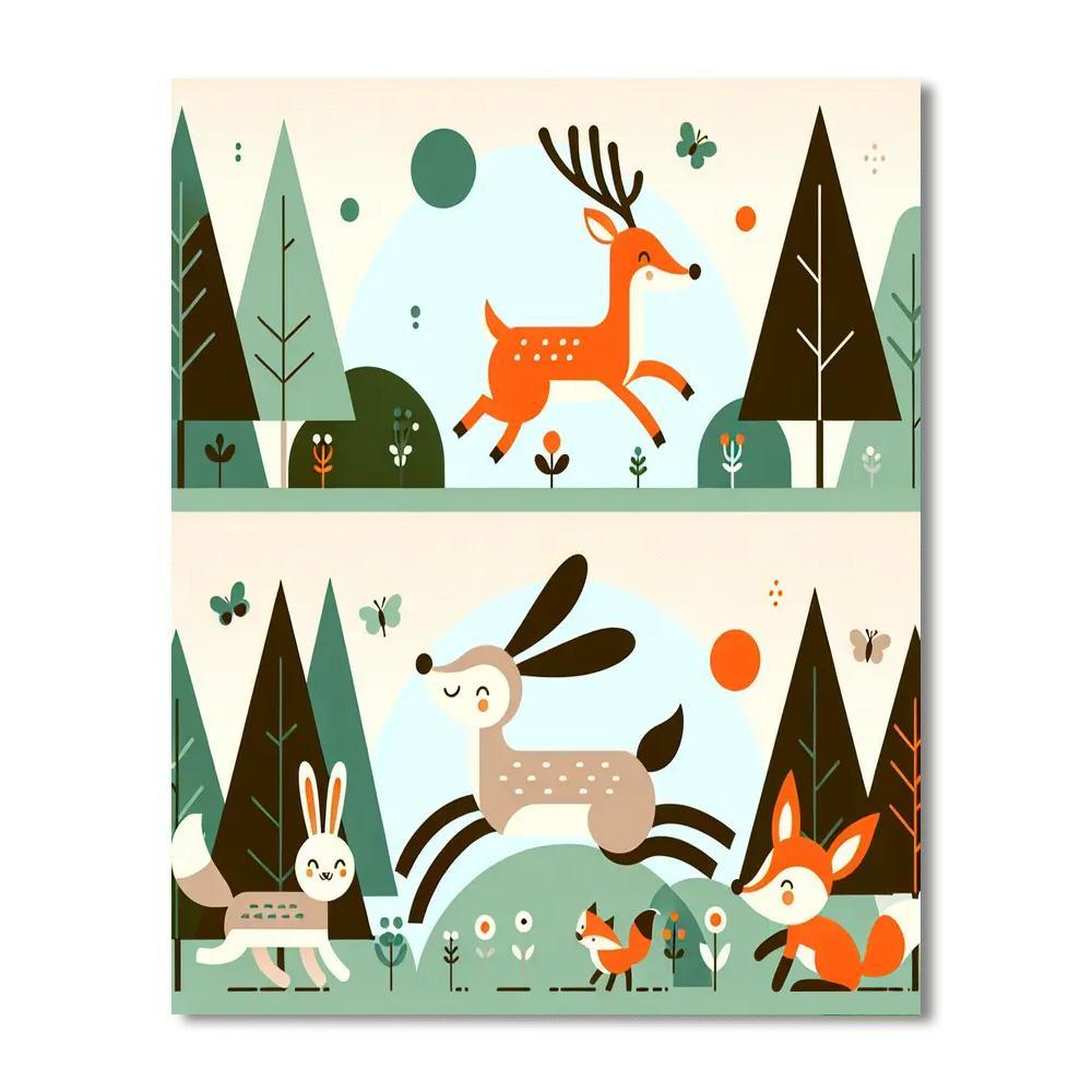 Charming Woodland Parade Numbered Painting Kits