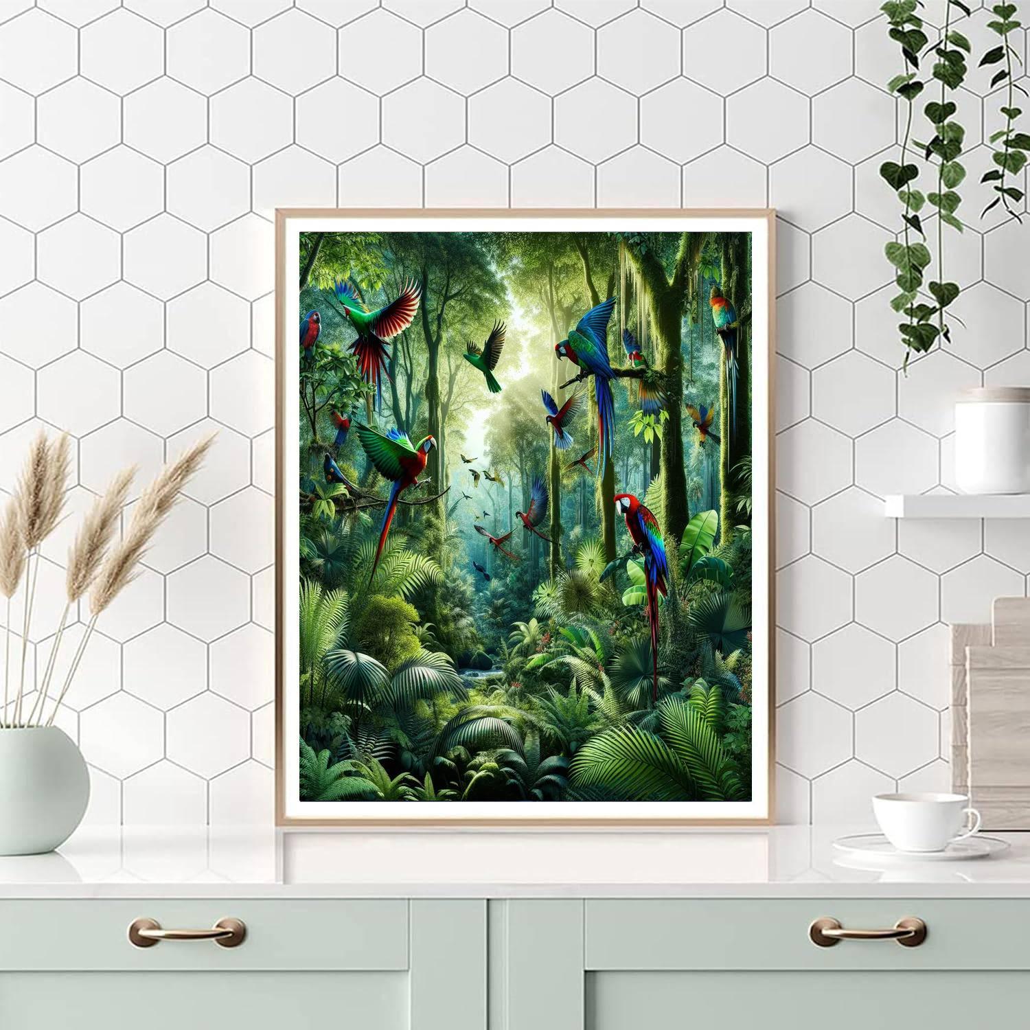 Vibrant Jungle Birds Paint By Numbers