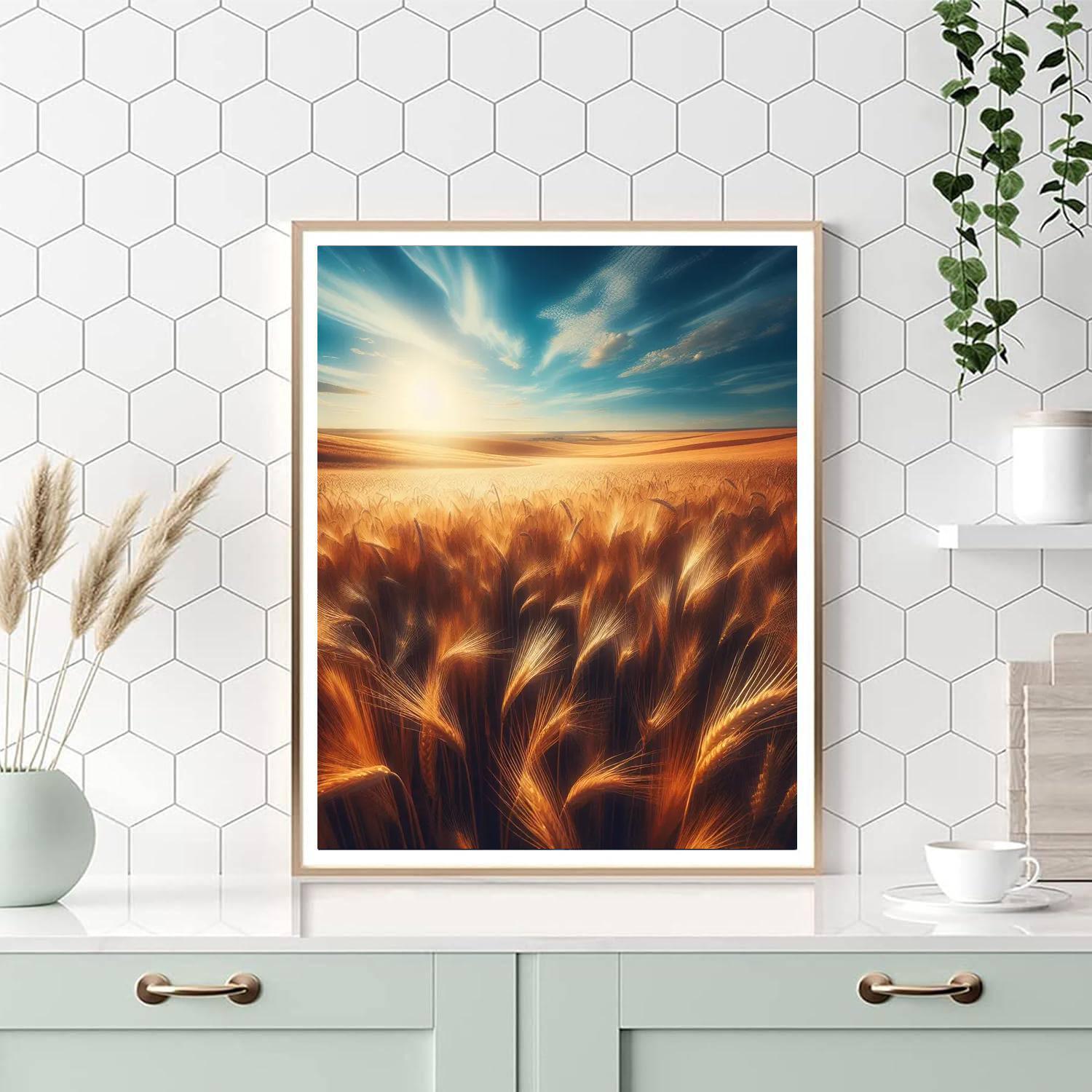Golden Sunlit Wheat Fields DIY Paint By Numbers