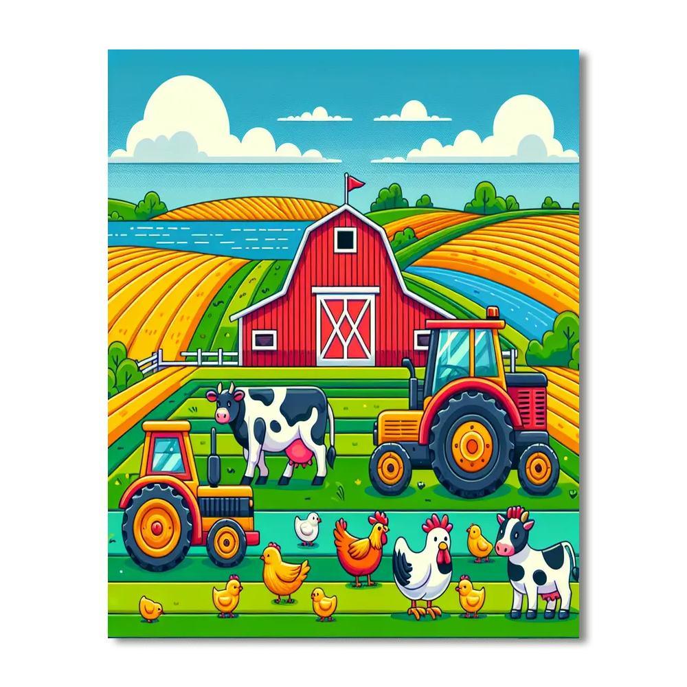 Farming Fun Tractor Painting By Numbers Kit