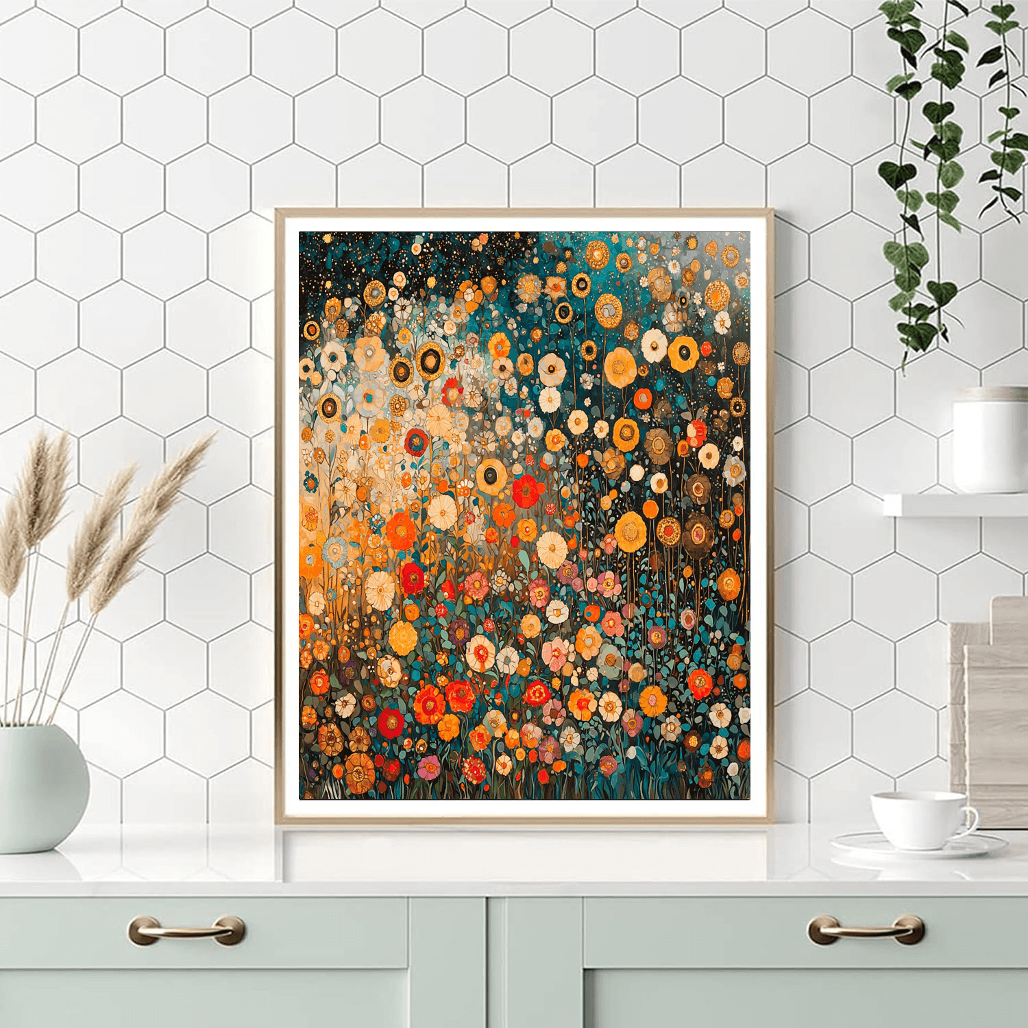 Gustav Klimt Inspired Ethereal Garden Harmony  Paint By Numbers Art