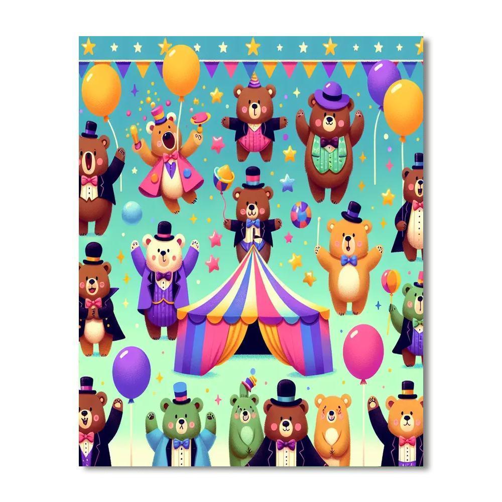 Silly Circus Bears Number Painting