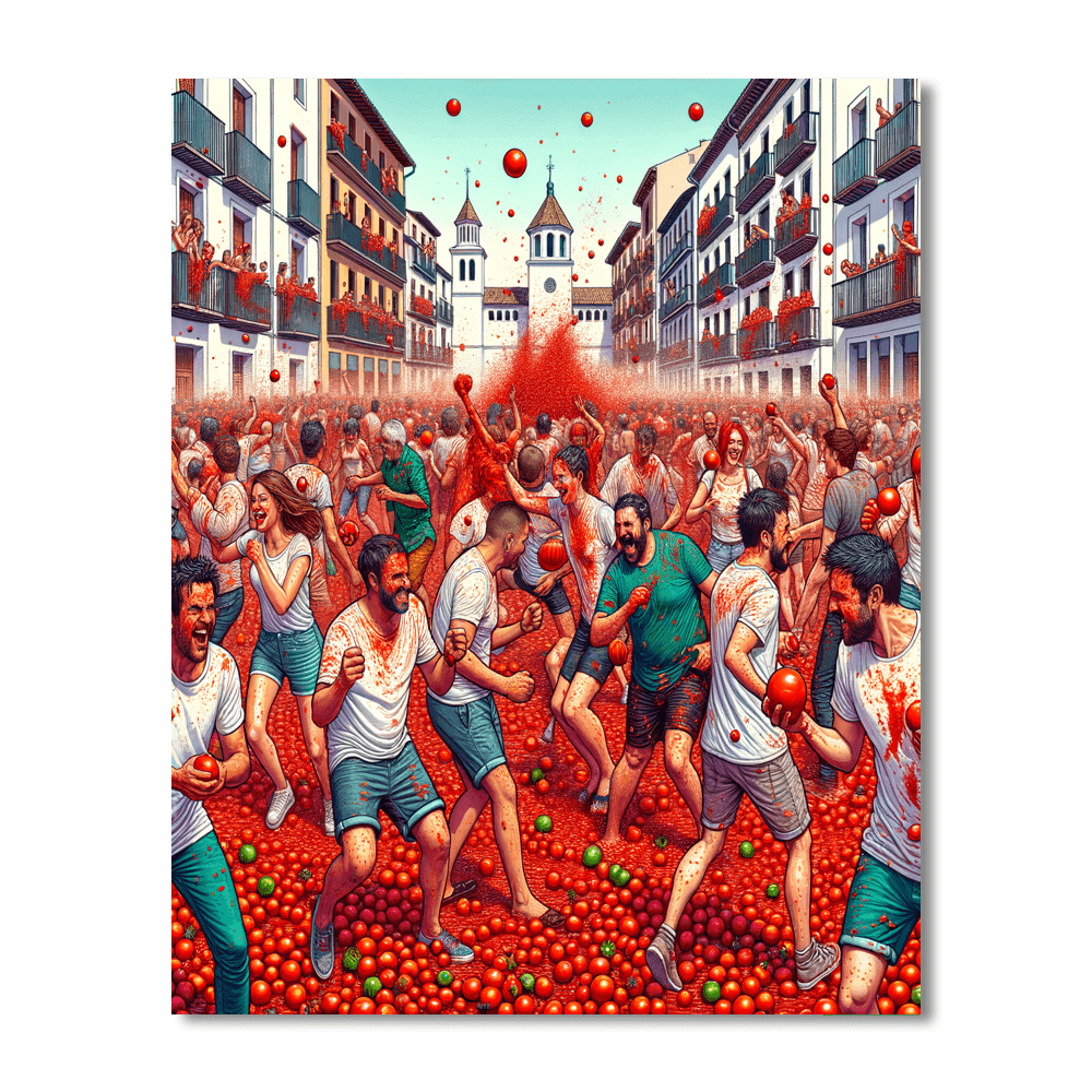 La Tomatina - Buñol Paint By Color