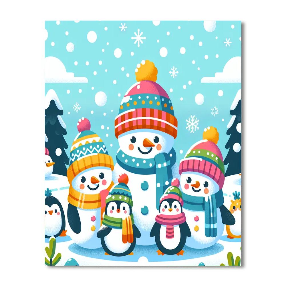 Magical Snowland Painting Number Kit