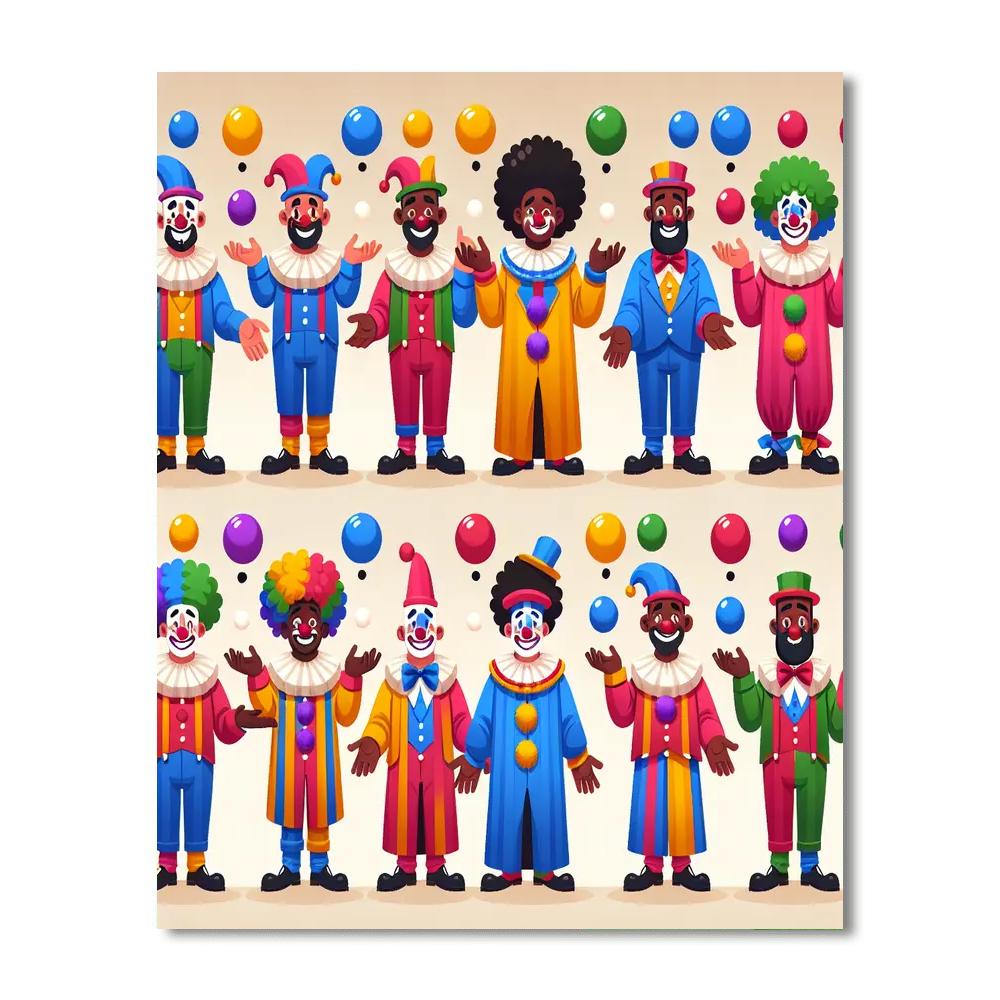 Colorful Clowns Paint By Numbers Kits