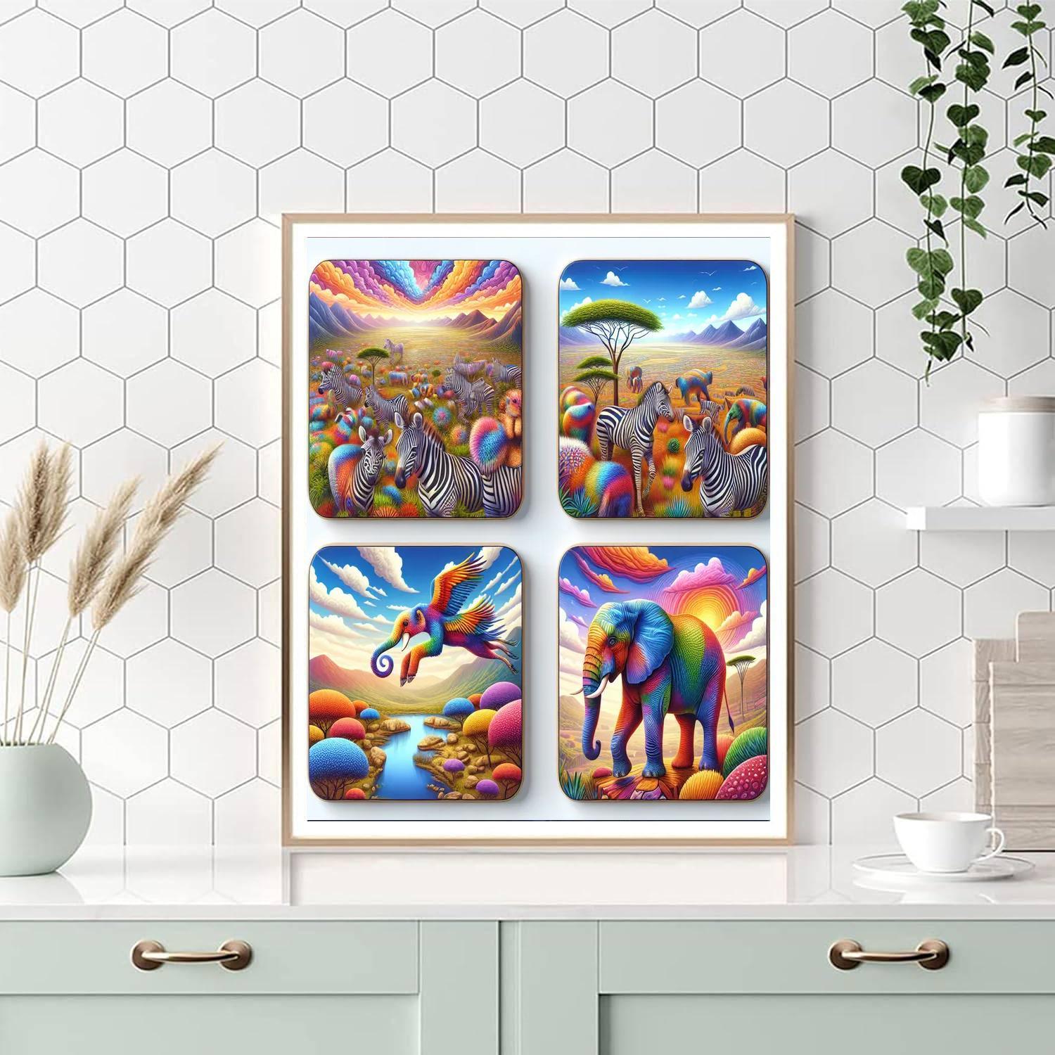 Surreal Safari Coasters Paint By Number