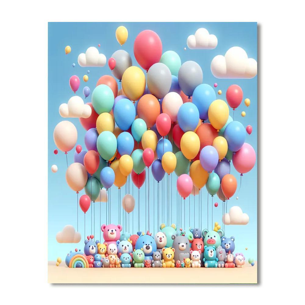 Bright Balloon Fiesta Paint By Number