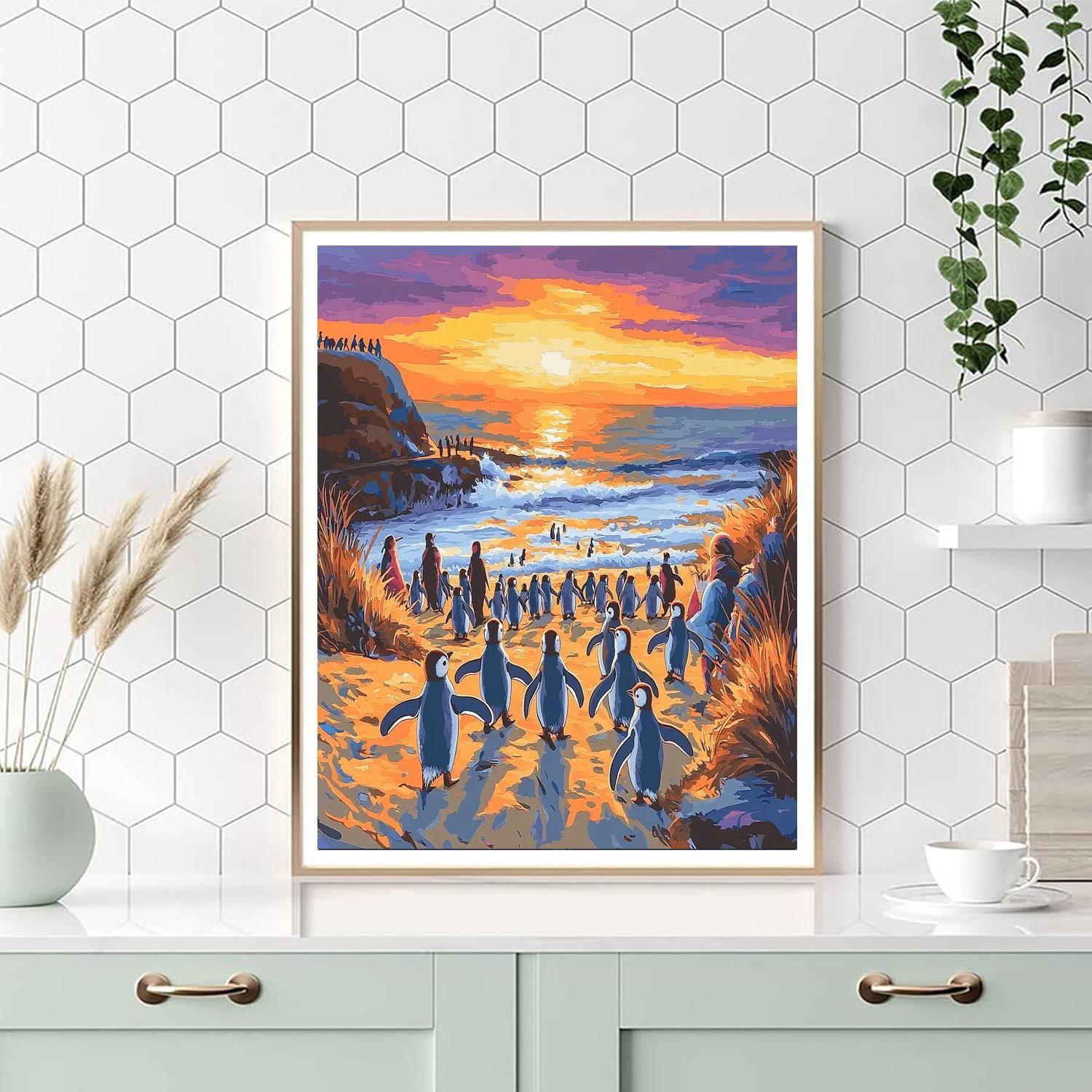 Penguin Parade At Phillip Island Painting Number Kit