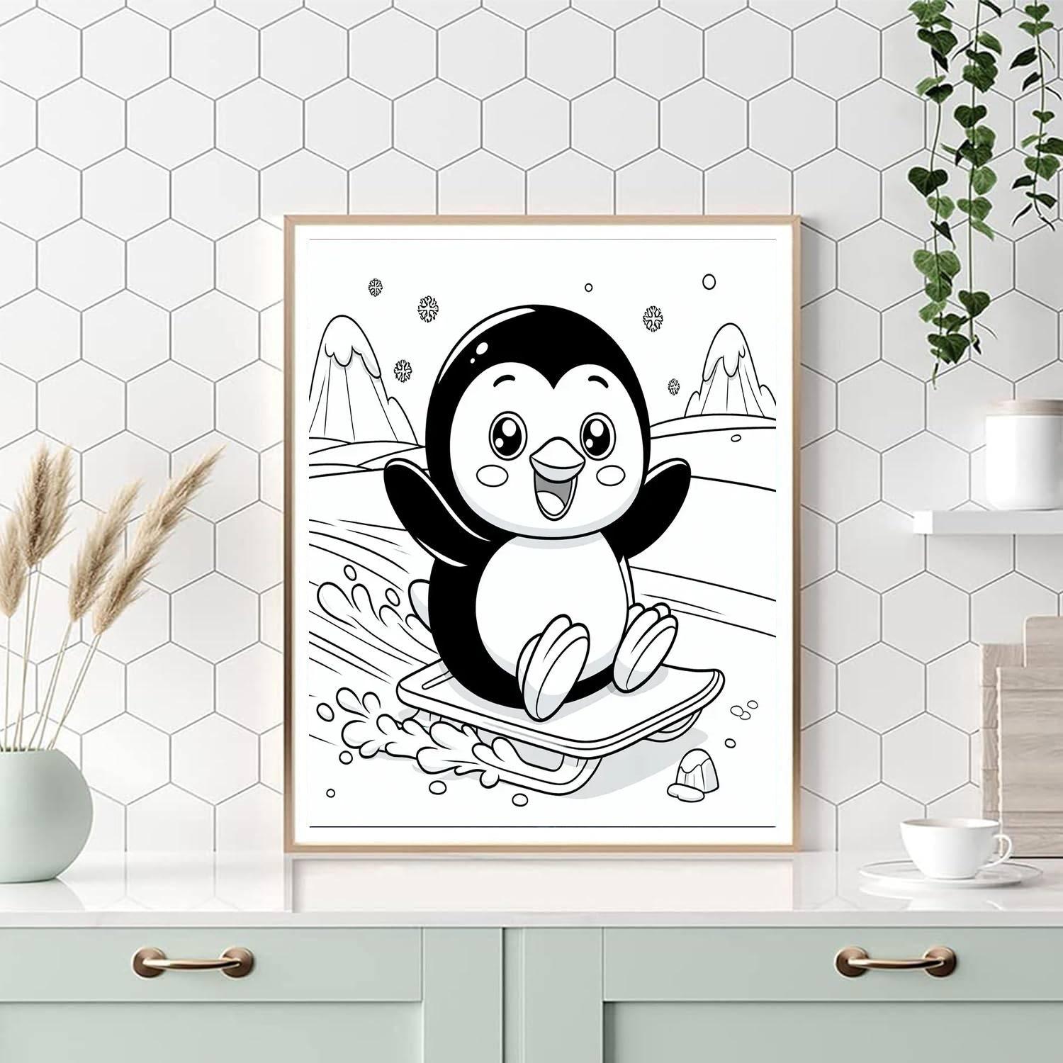 Lively Penguin Numbered Painting Kits