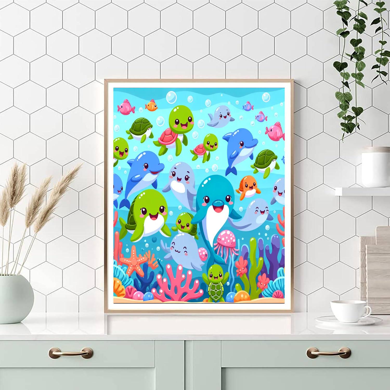 Silly Sea Creature Party Paint By Numbers Kits