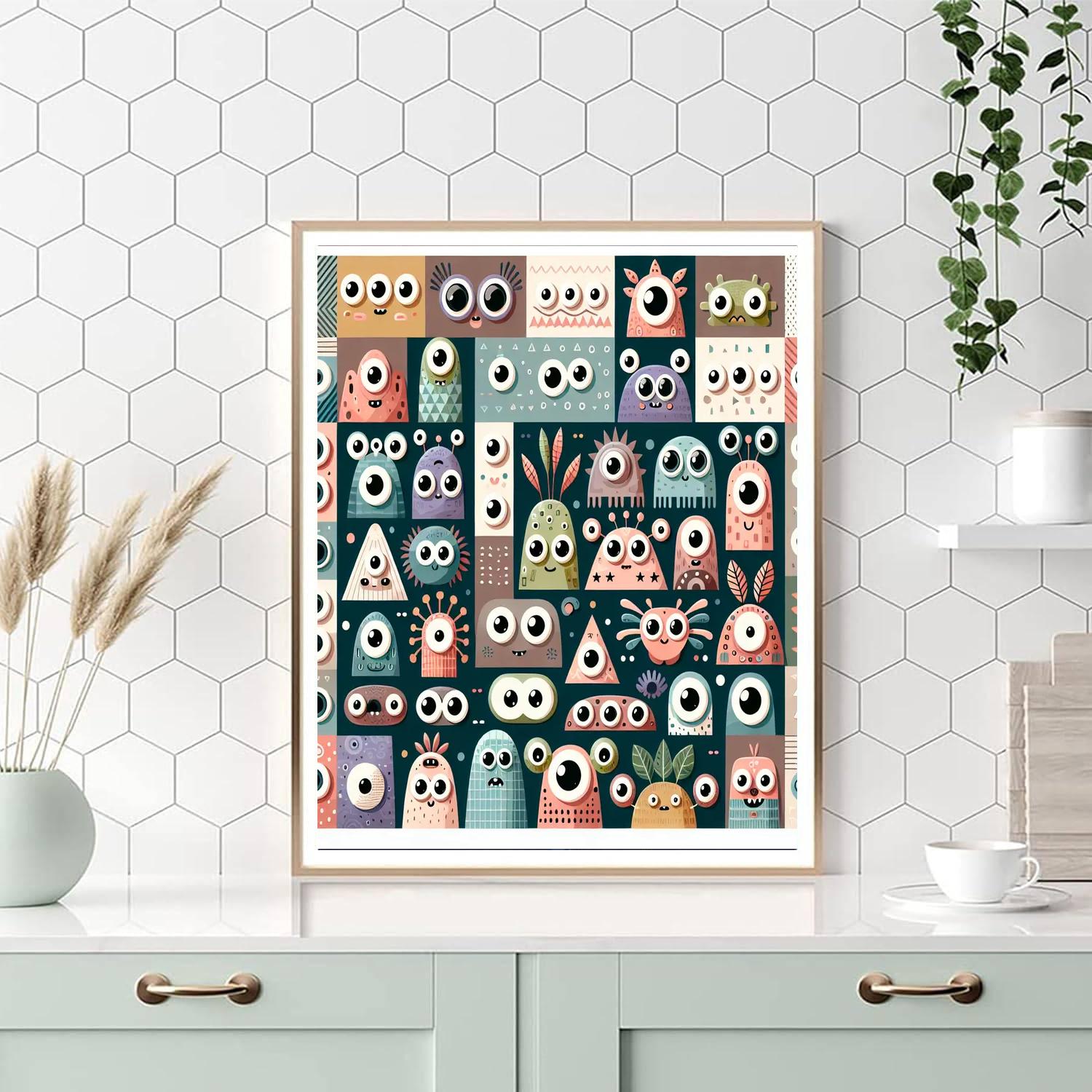 Quirky Cartoon Creatures Painting Number Kit