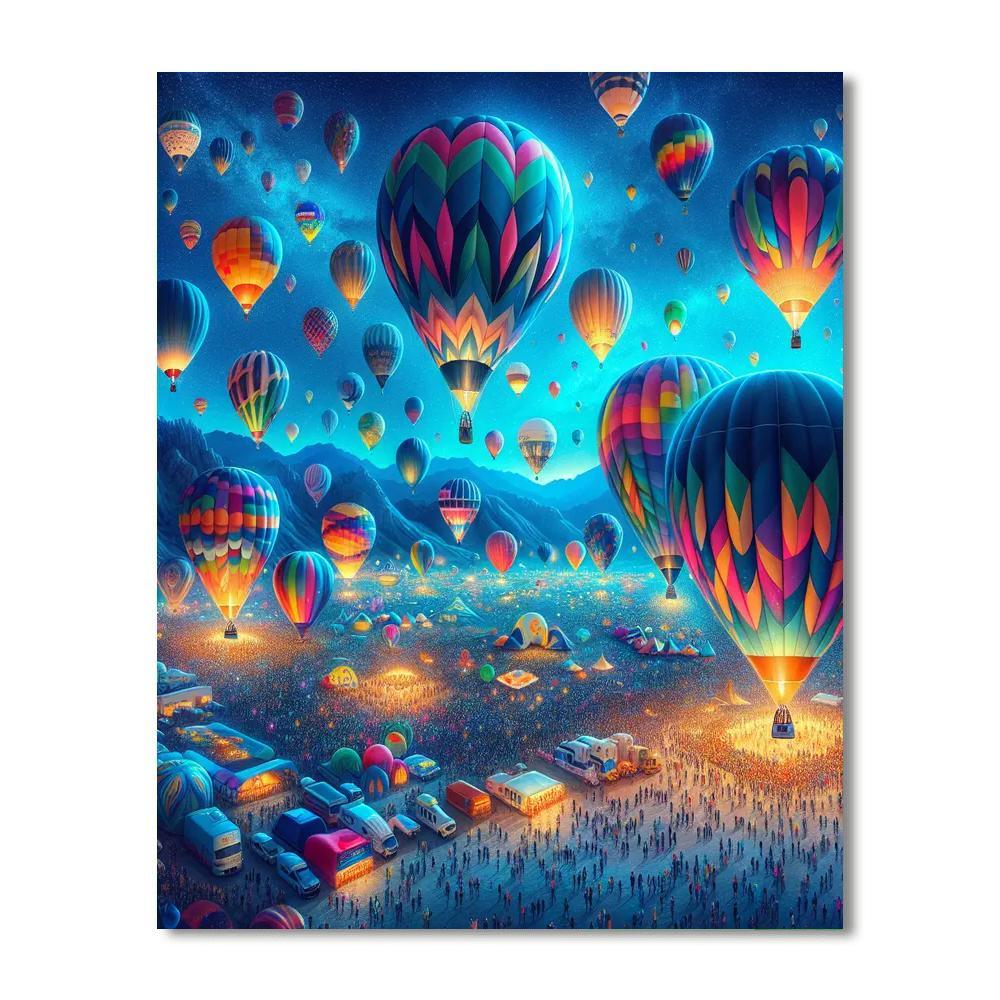 The Albuquerque International Balloon Fiesta - New Mexico, Usa Numbered Painting Kits