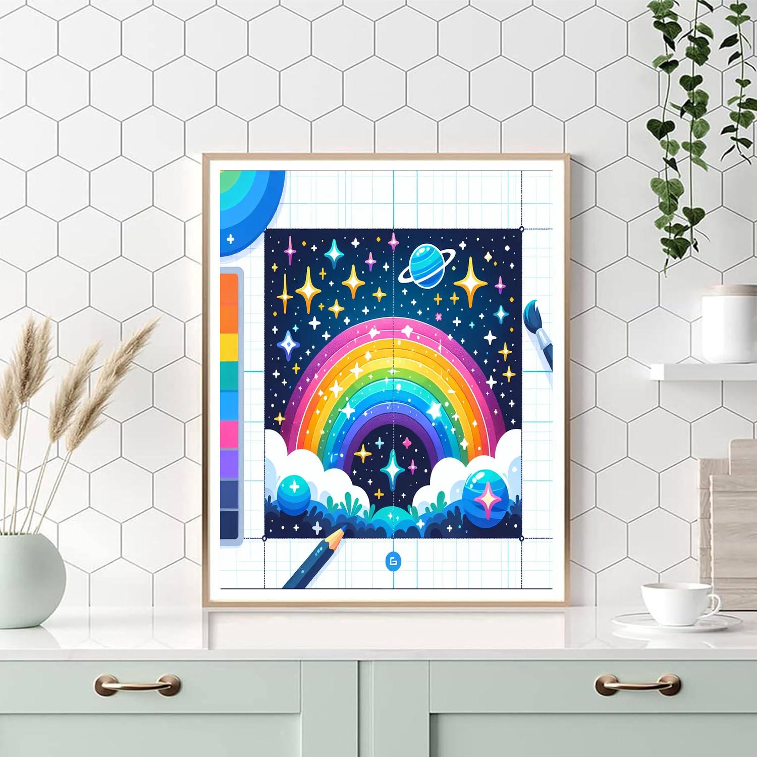 Celestial Rainbow Galaxy Paint By Numbers Art