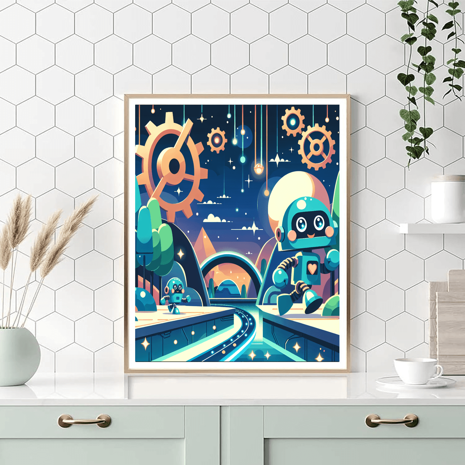 Adventurous Robot Rumble Painting Number Kit