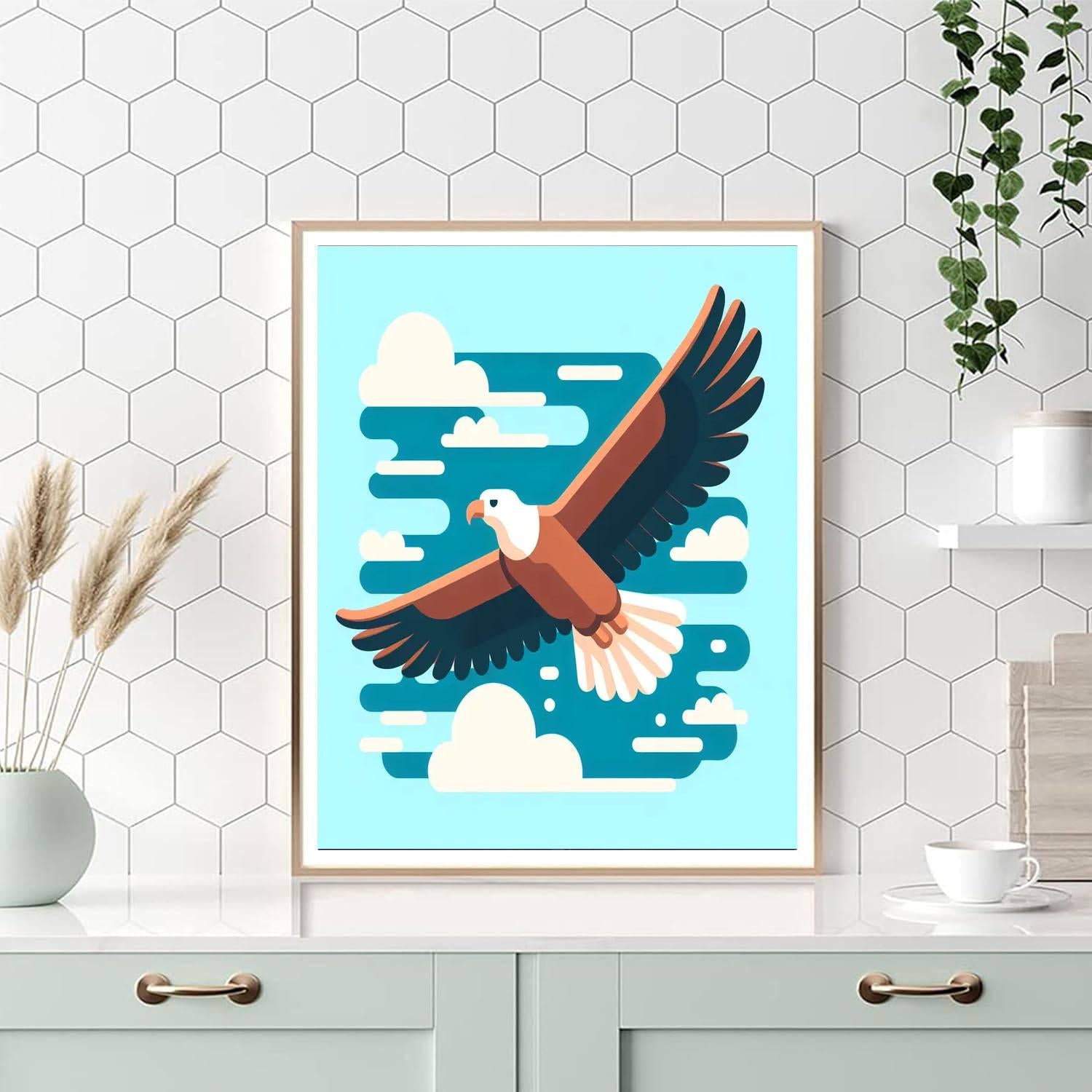 Elegant Eagle Soar Painting Number Kit