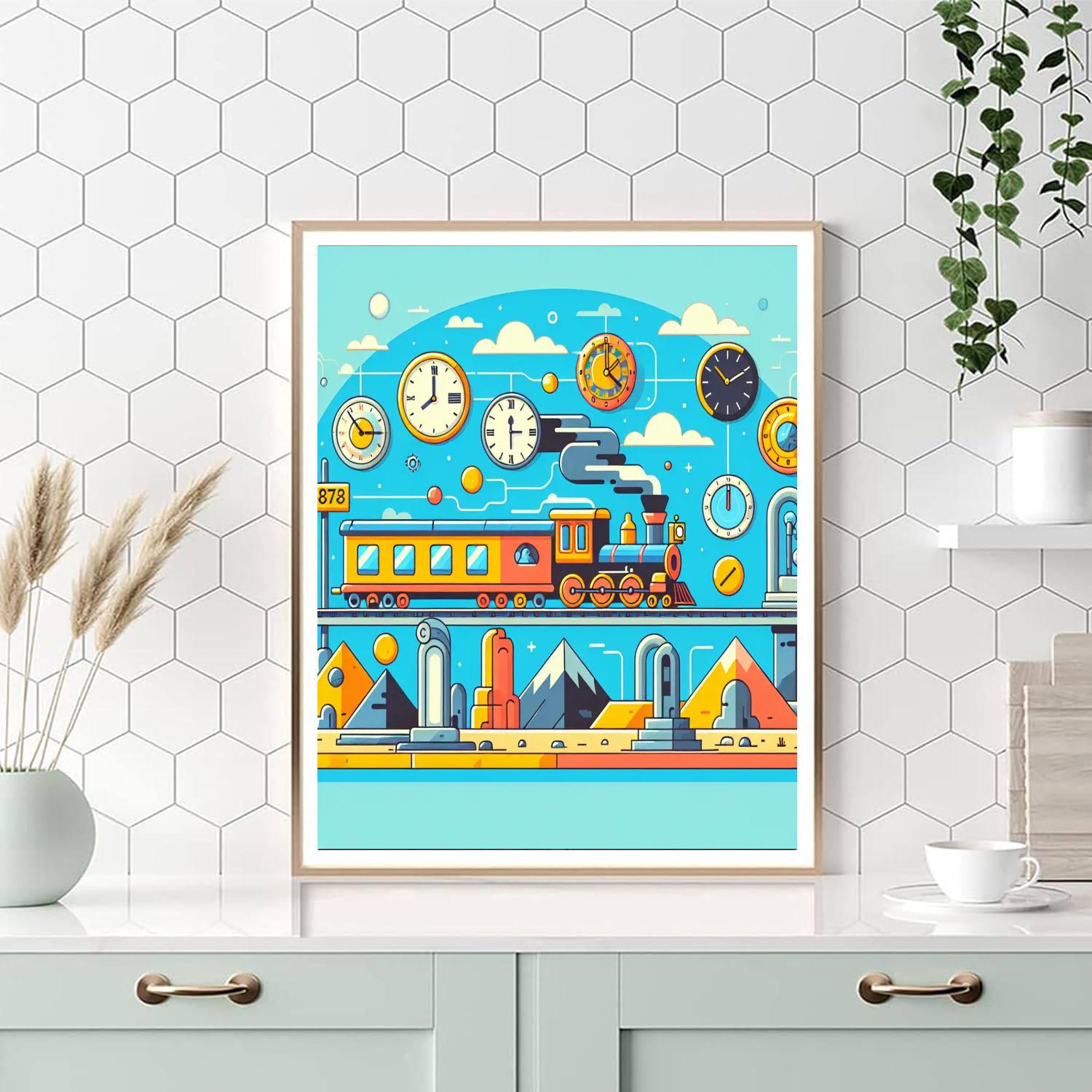 The Time Travel Express Number Painting