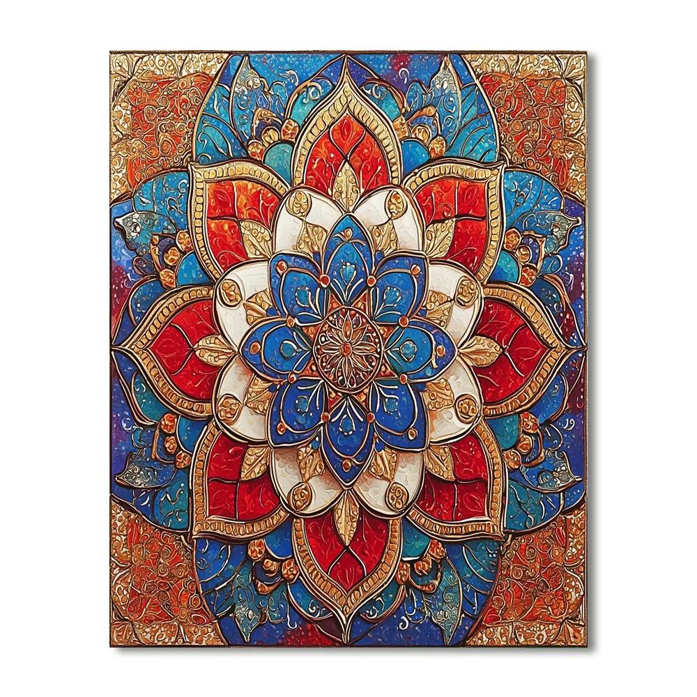 Indian Miniature Inspired Meditative Mandala  Paint By Numbers