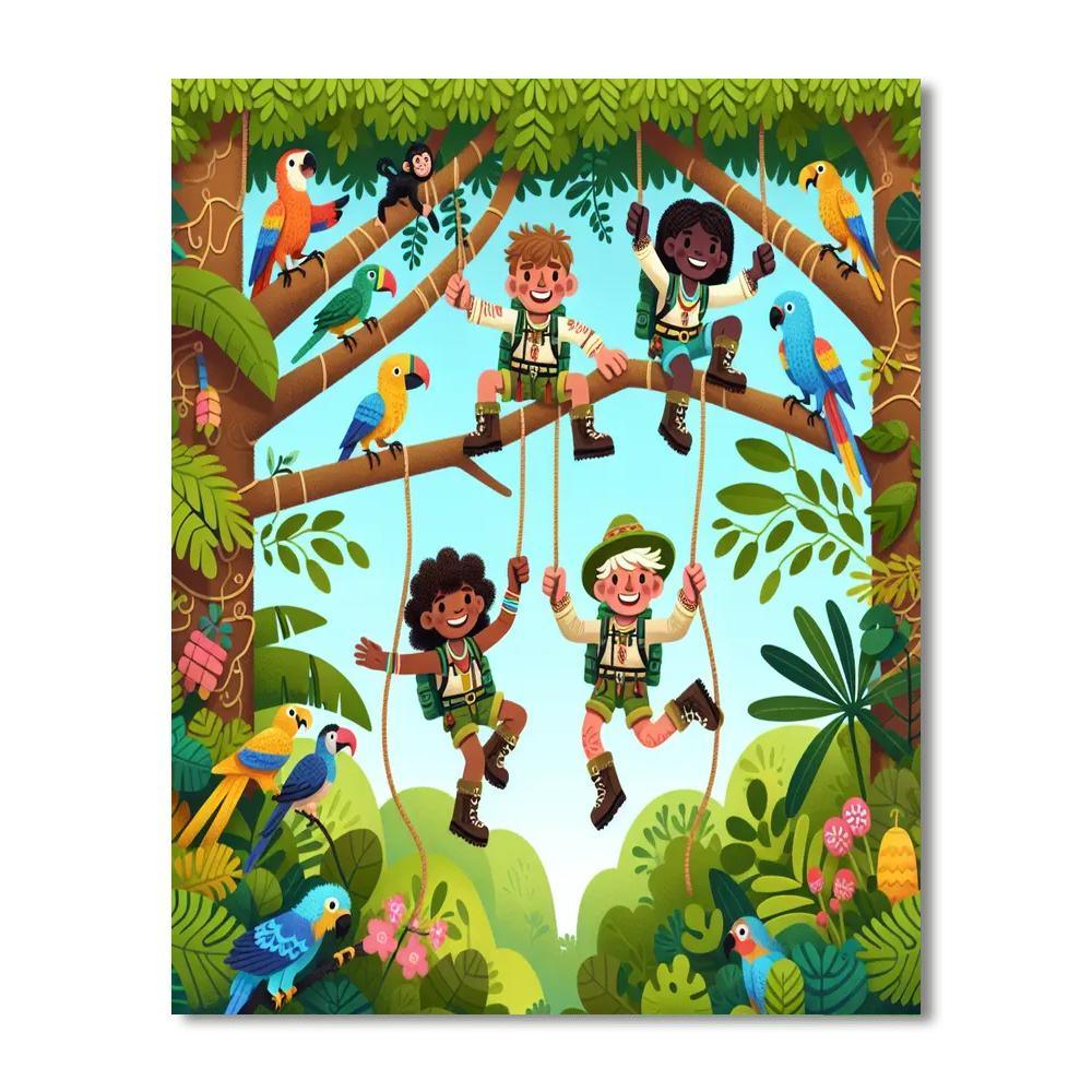 Jungle Treetop Adventure Numbered Painting Kits
