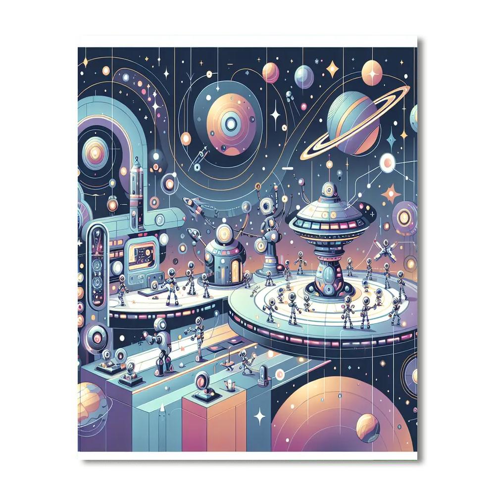 Robotic Space Station Paint By Color