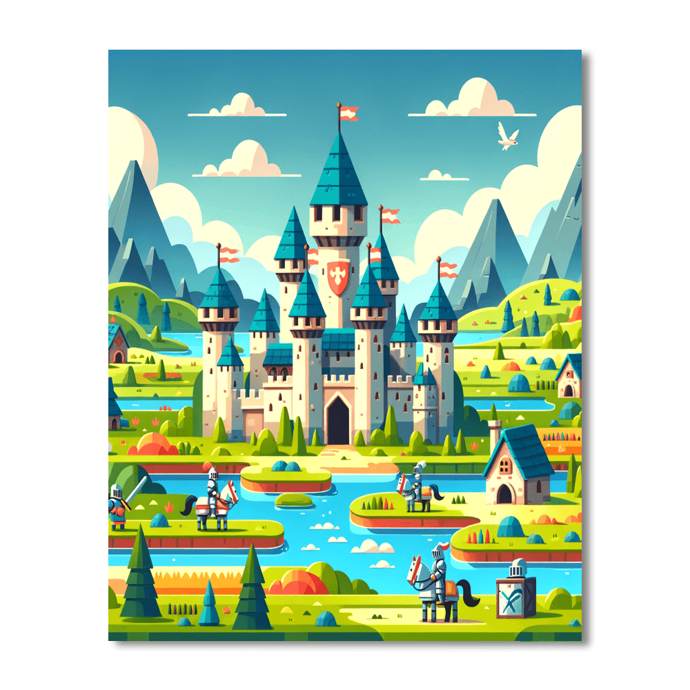 Colorful Kingdom Quest Painting By Numbers Kit