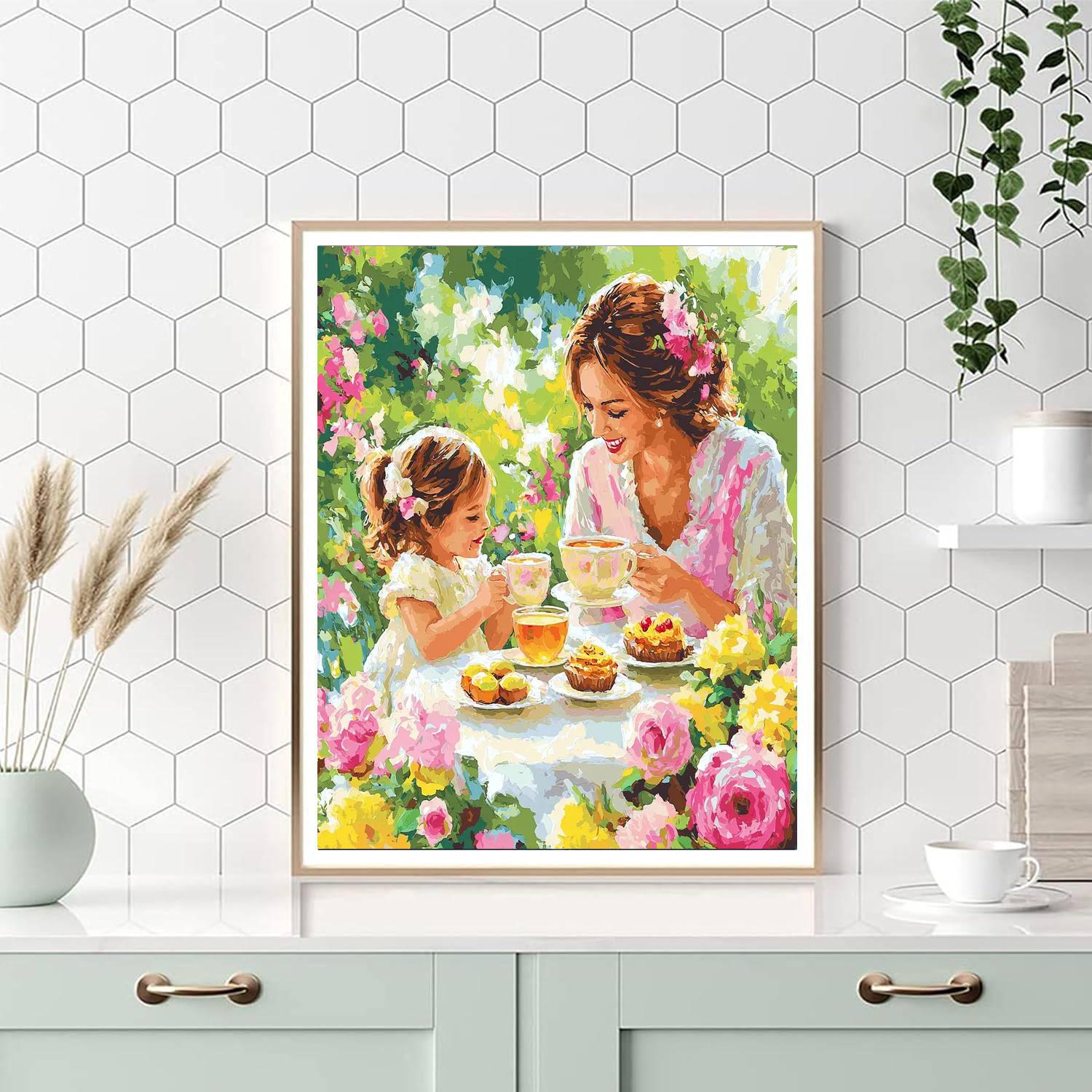 Family Tea Time Painting Number Kit