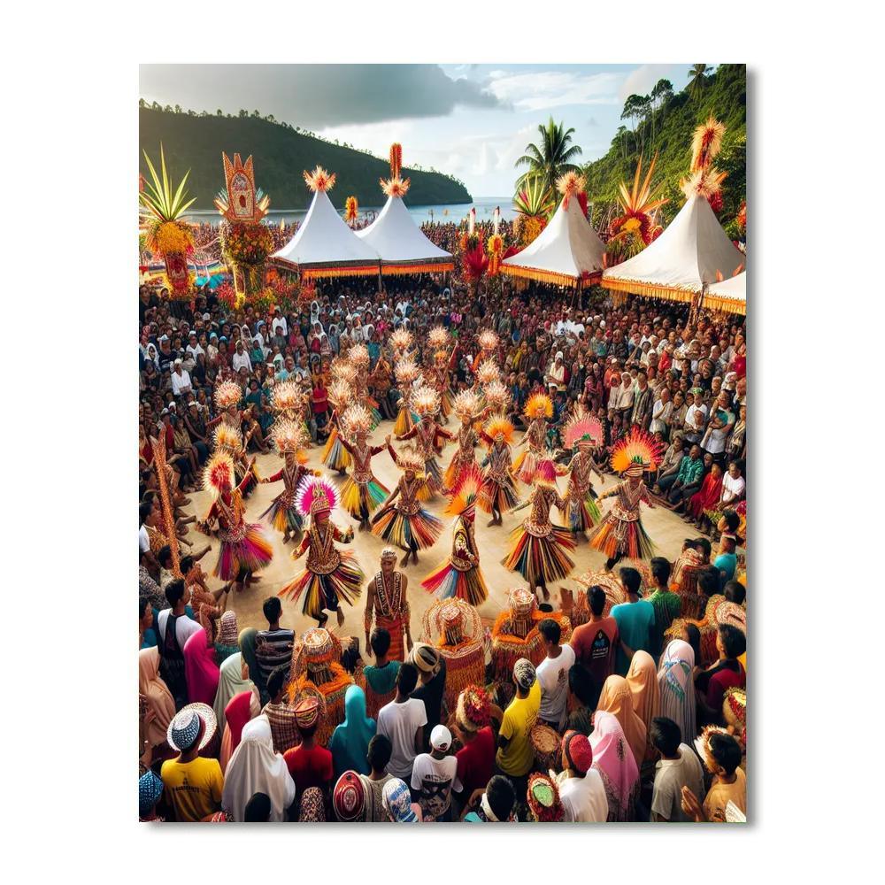 Okinawa Zento Eisa Festival - Japan Paint By Numbers Art