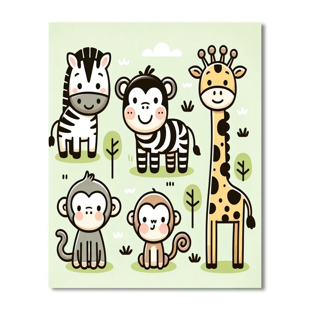 Doodle Zoo Animals DIY Paint By Numbers