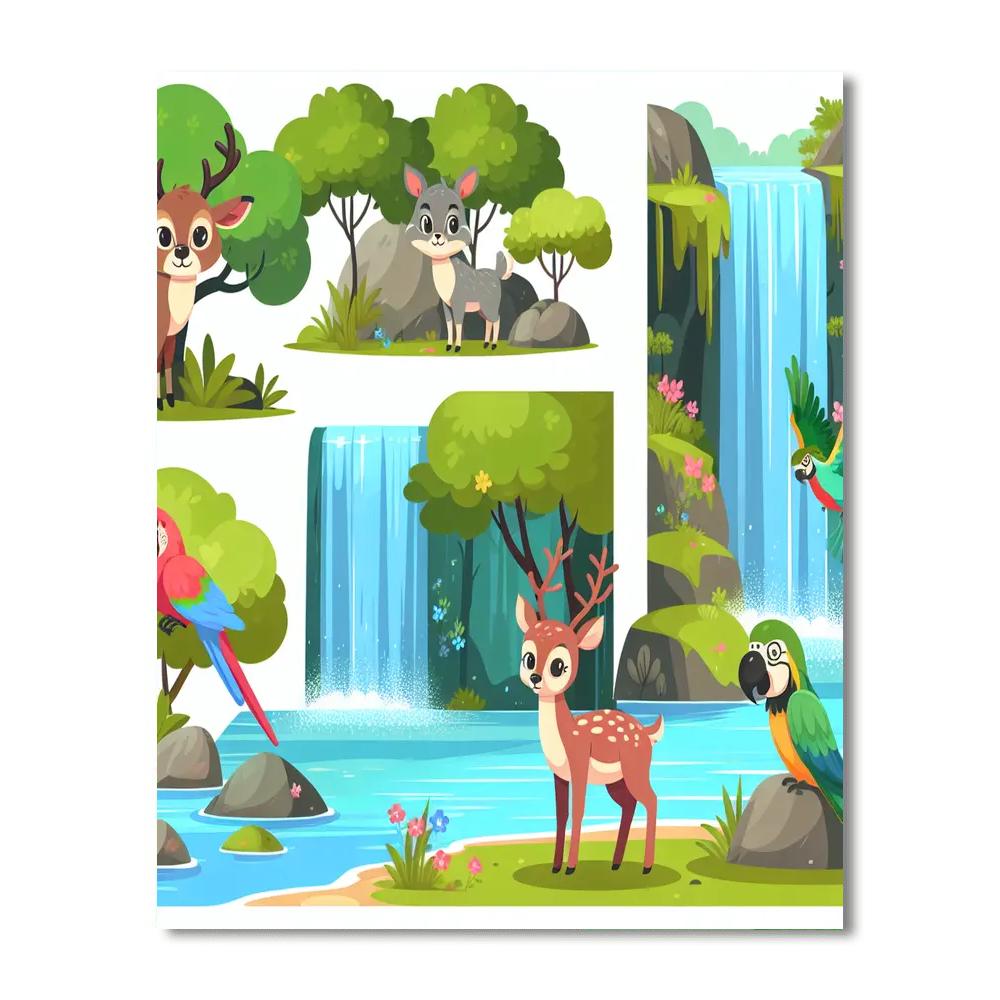 Wondrous Waterfall Oasis Painting By Numbers Kit